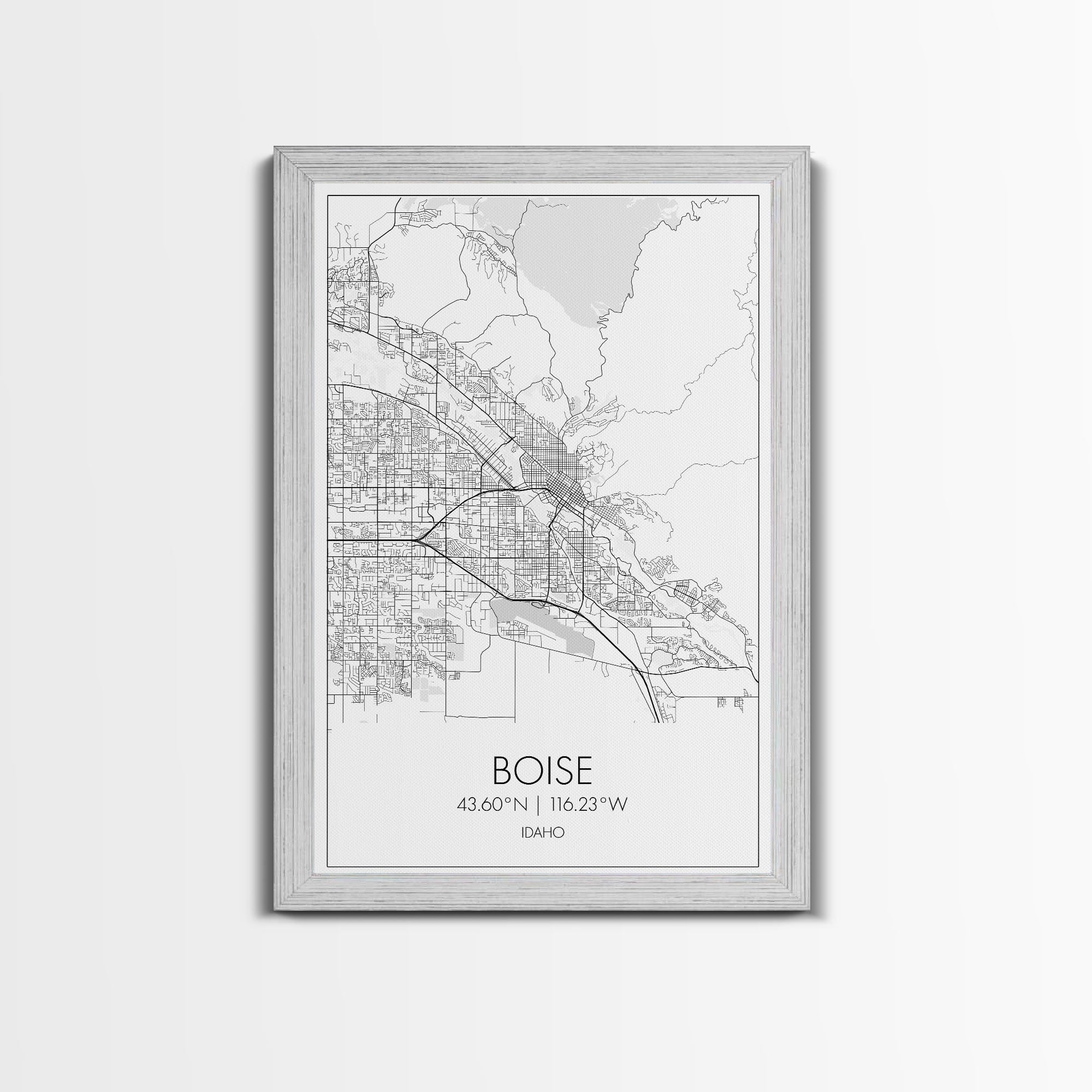 Boise Street Map, Idaho Map, City Map Art, Modern Wall Art, Wall Art, Canvas Print, Canvas Wall Art, Home Décor Wall Art, Travel Print