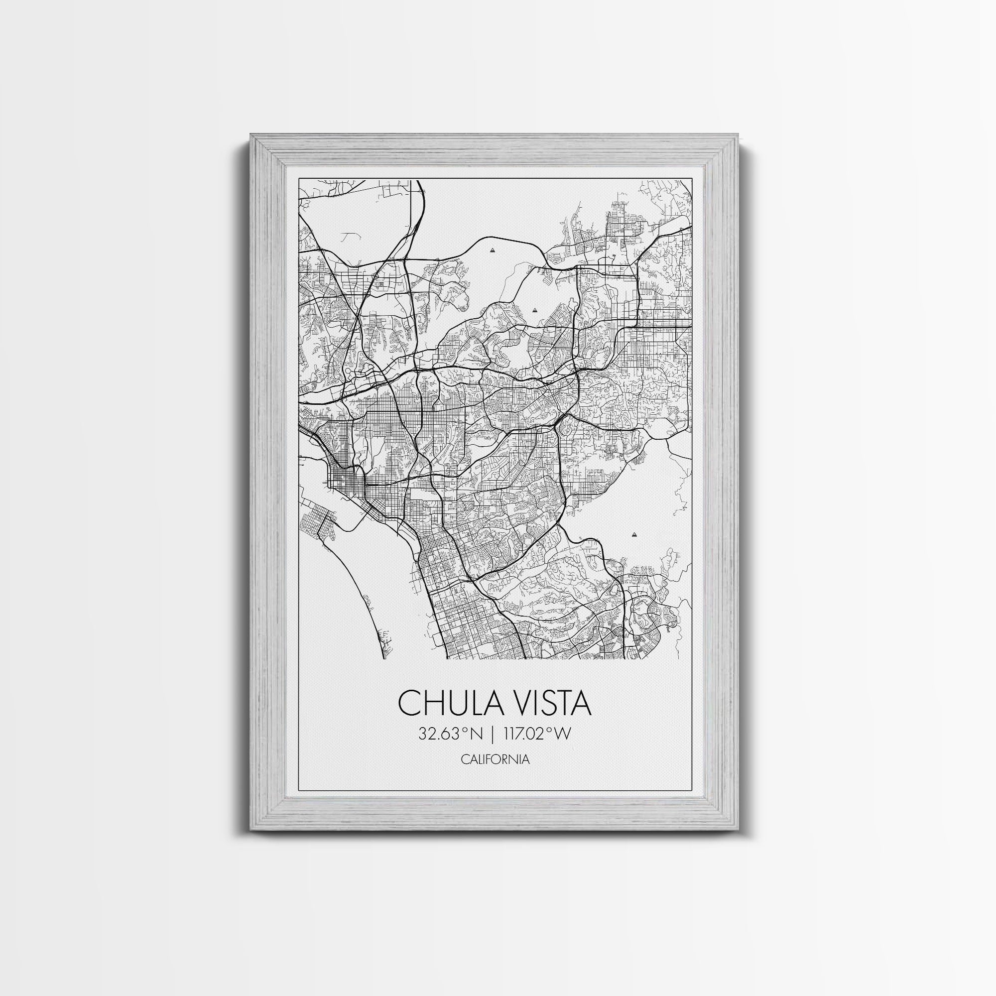 Chula Vista Street Map, California Map, City Map Art, Modern Art, Wall Art, Canvas Print, Canvas Wall Art, Living Room Wall Art, Travel Art