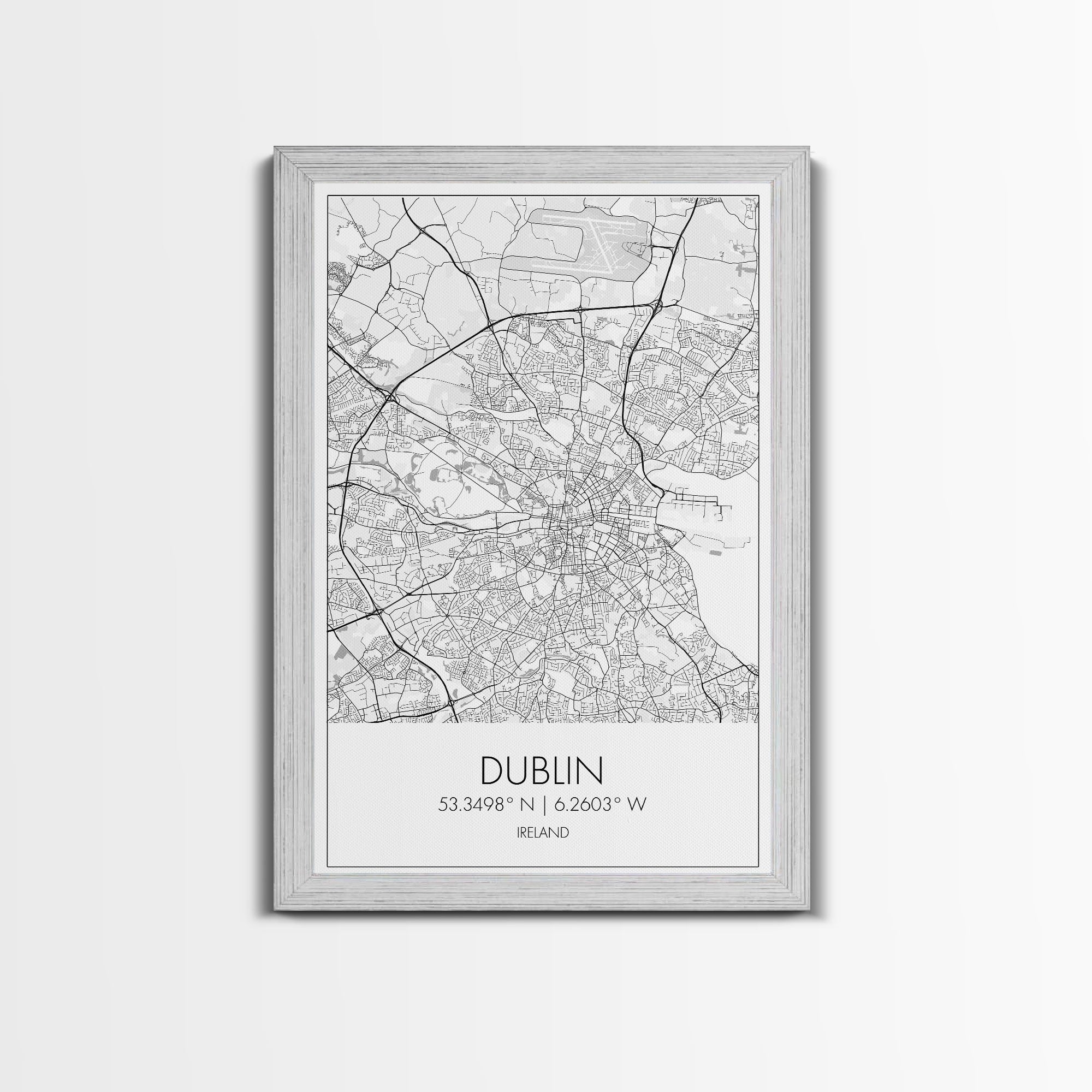 Dublin Street Map, Ireland Map, Europe City Map Art, Minimalist Art, Wall Art, Canvas Print, Pilot Gifts, Travel Wall Art, Above Bed Décor