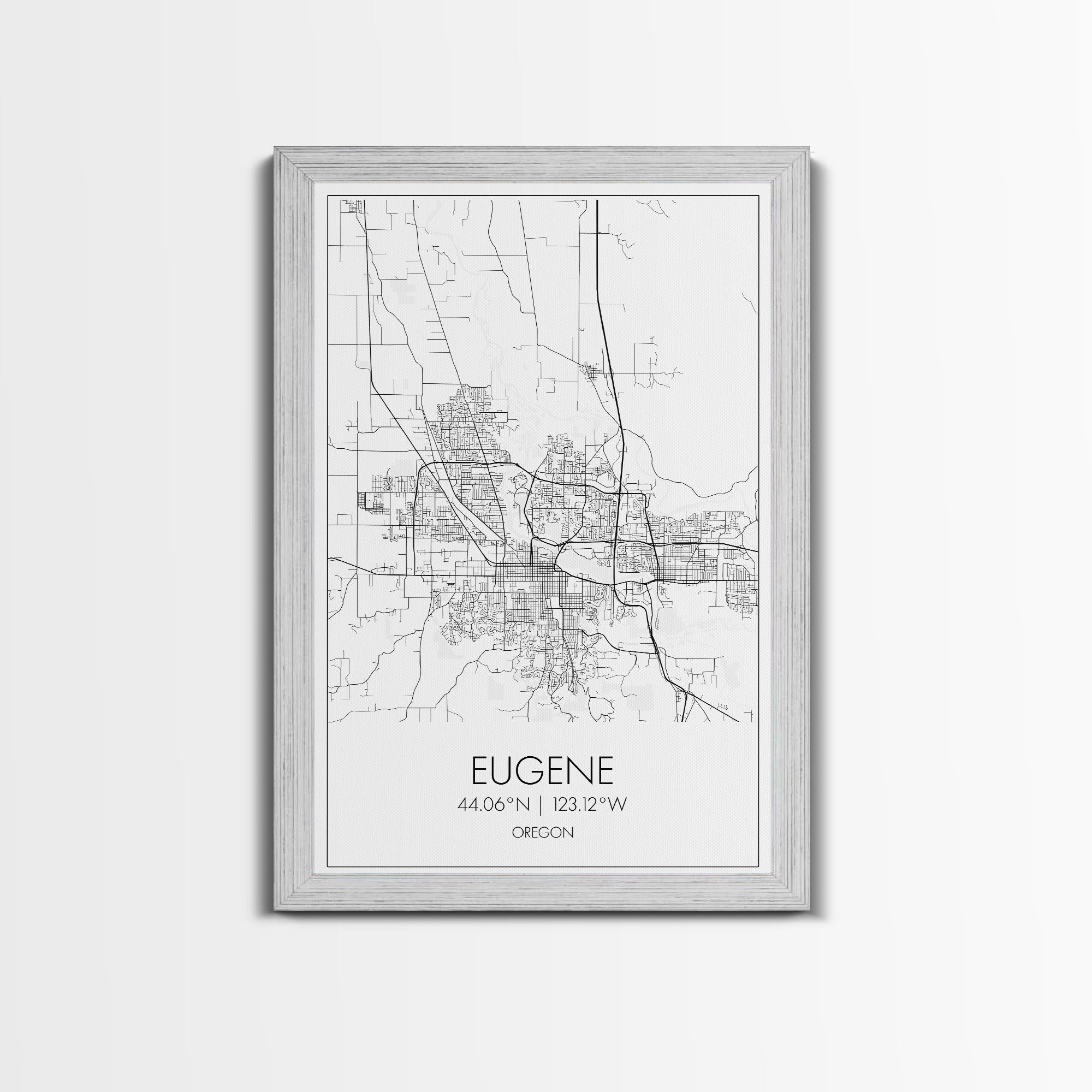 Eugene Street Map, Oregon Map, City Map Art, Minimalist Art, Wall Art, Canvas Print, Traveler Gift, Home Office Wall Art, Travel Décor