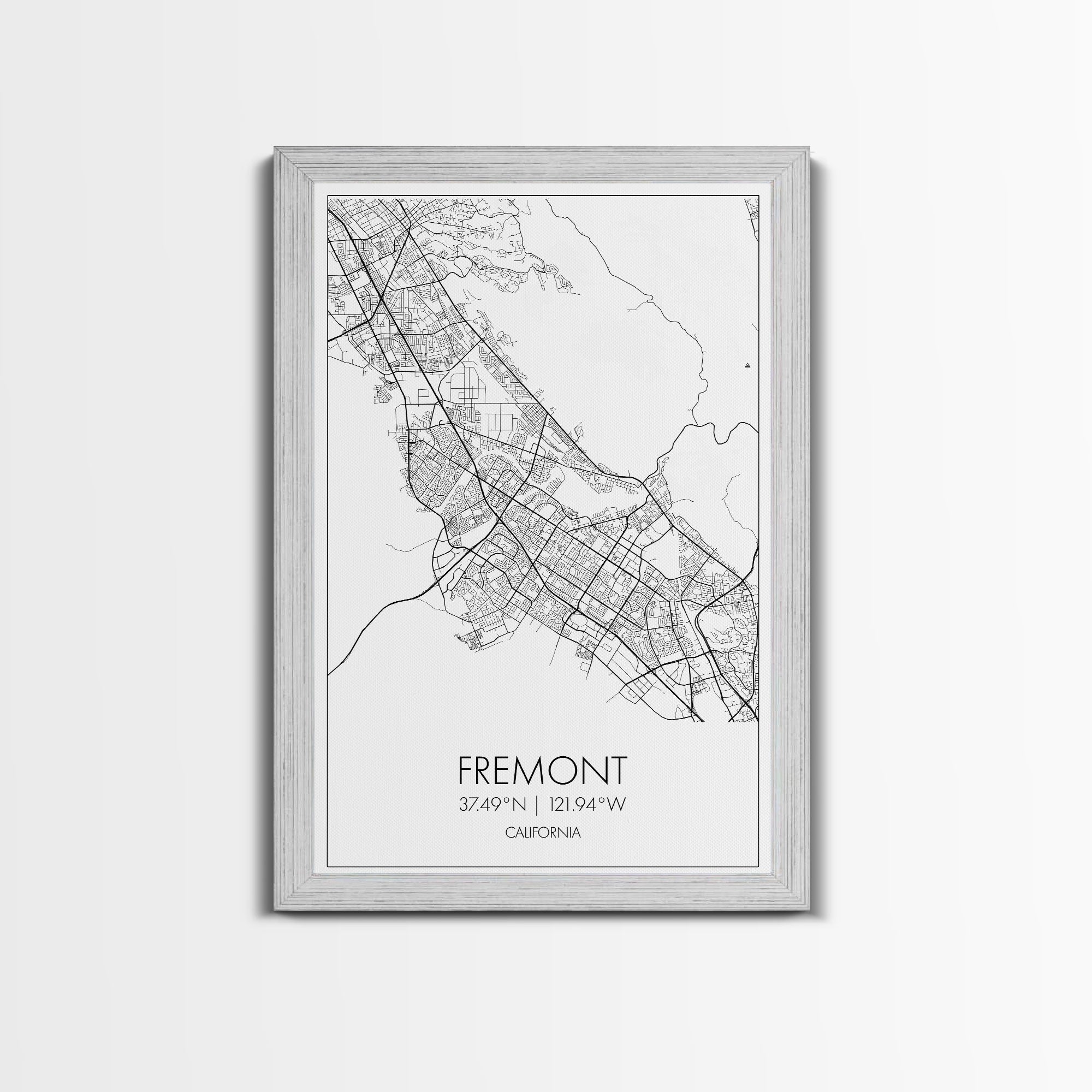 Fremont Street Map, California Map, City Map Art, Minimalist Art, Wall Art, Canvas Print, Travel Lover Gift, Bar Wall Décor, Travel Prints