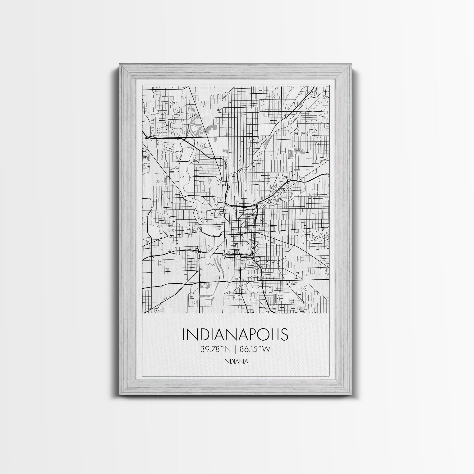 Indianapolis Street Map, Indiana Map, City Map Art, Minimalist Art, Wall Art, Canvas Print, Travel Wall Art, Gifts For Him, Living Room Art