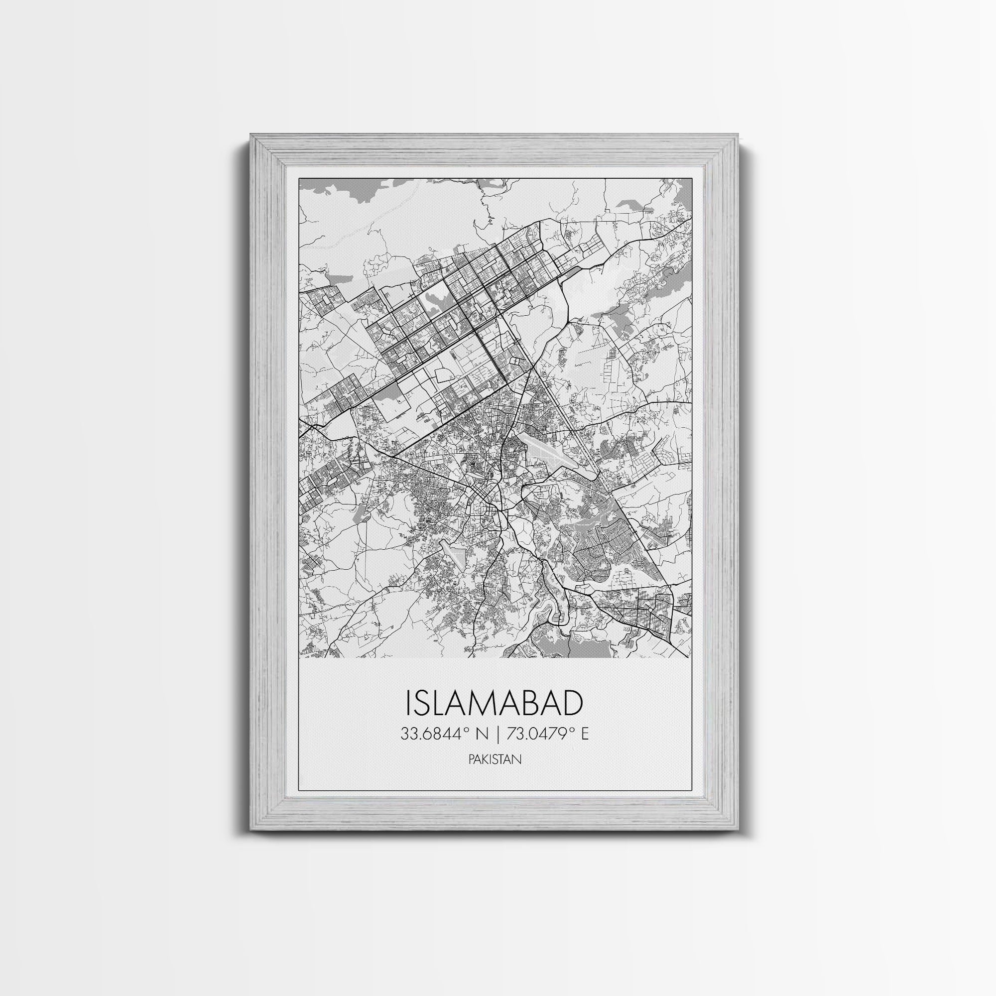 Islamabad Street Map, Pakistan Map, City Map Art, Minimalist Art, Wall Art, Canvas Print, Travel Lover Gift, Living Room Art, Travel Prints