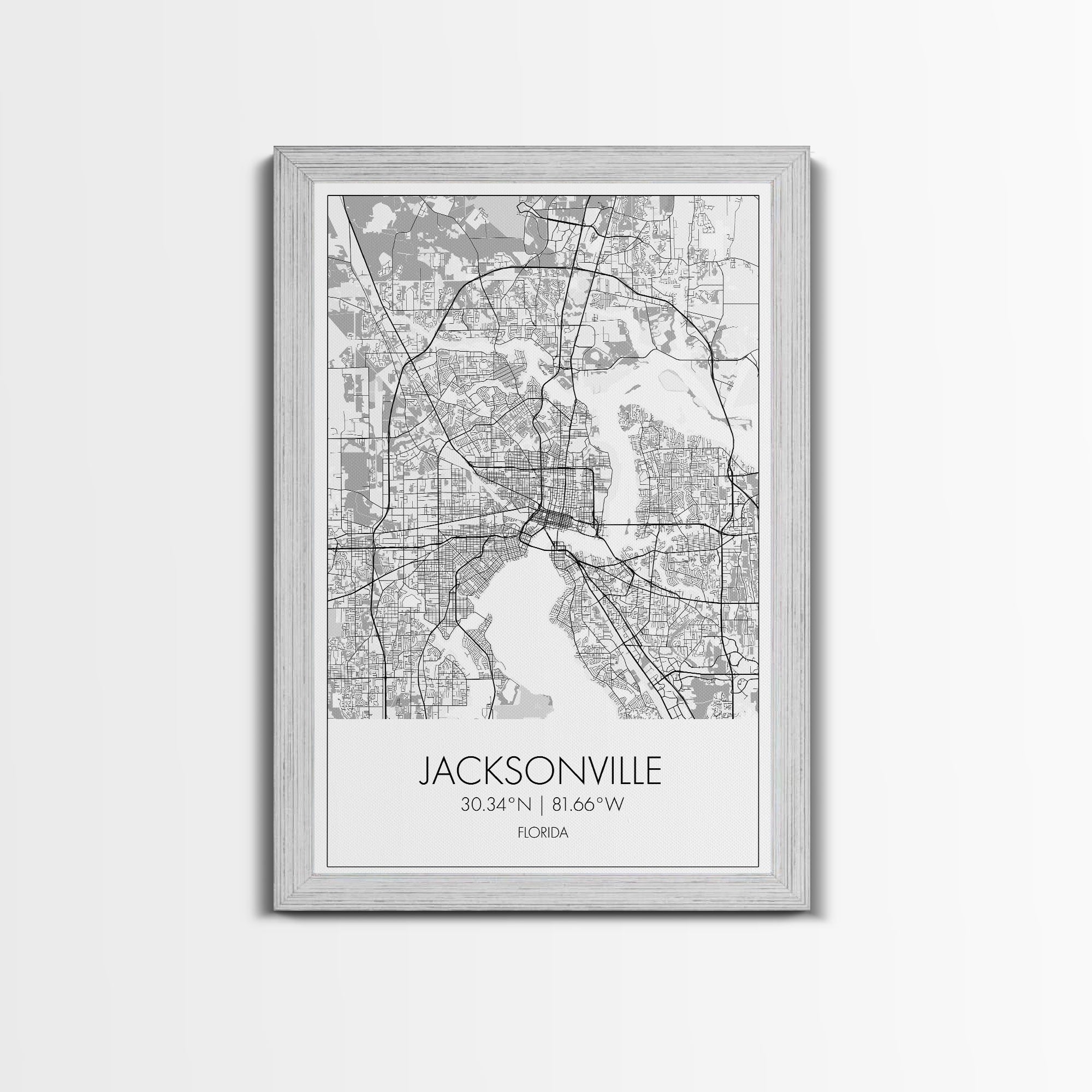 Jacksonville Street Map, Florida Map, City Map Art, Minimalist Art, Wall Art, Canvas Print, Travel Art, Home Wall Art, Travel Gifts For Men