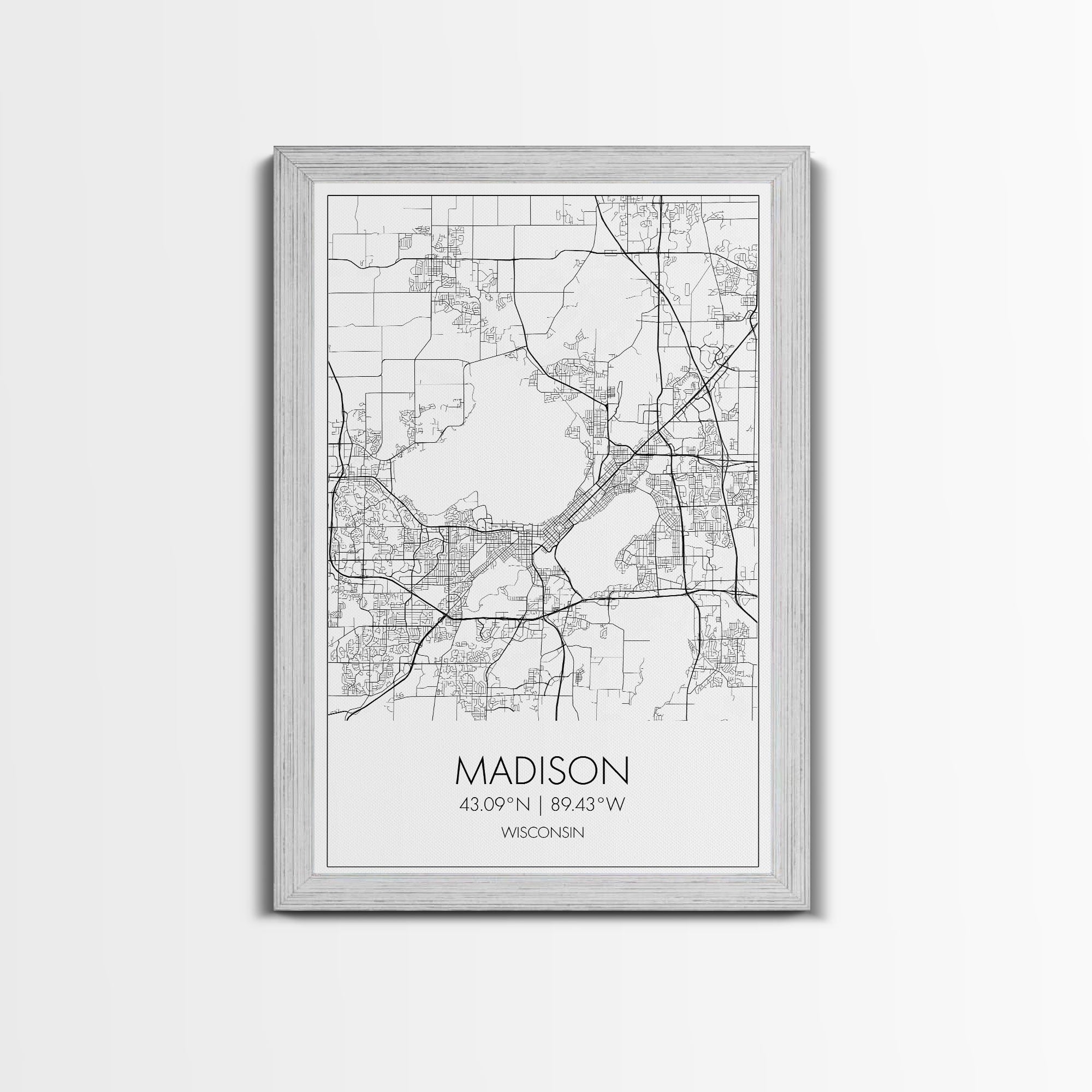 Madison Street Map, Wisconsin Map, City Map Art, Modern Art, Wall Art, Canvas Print, Bedroom Wall Art, Travel Wall Print, Gift For Men