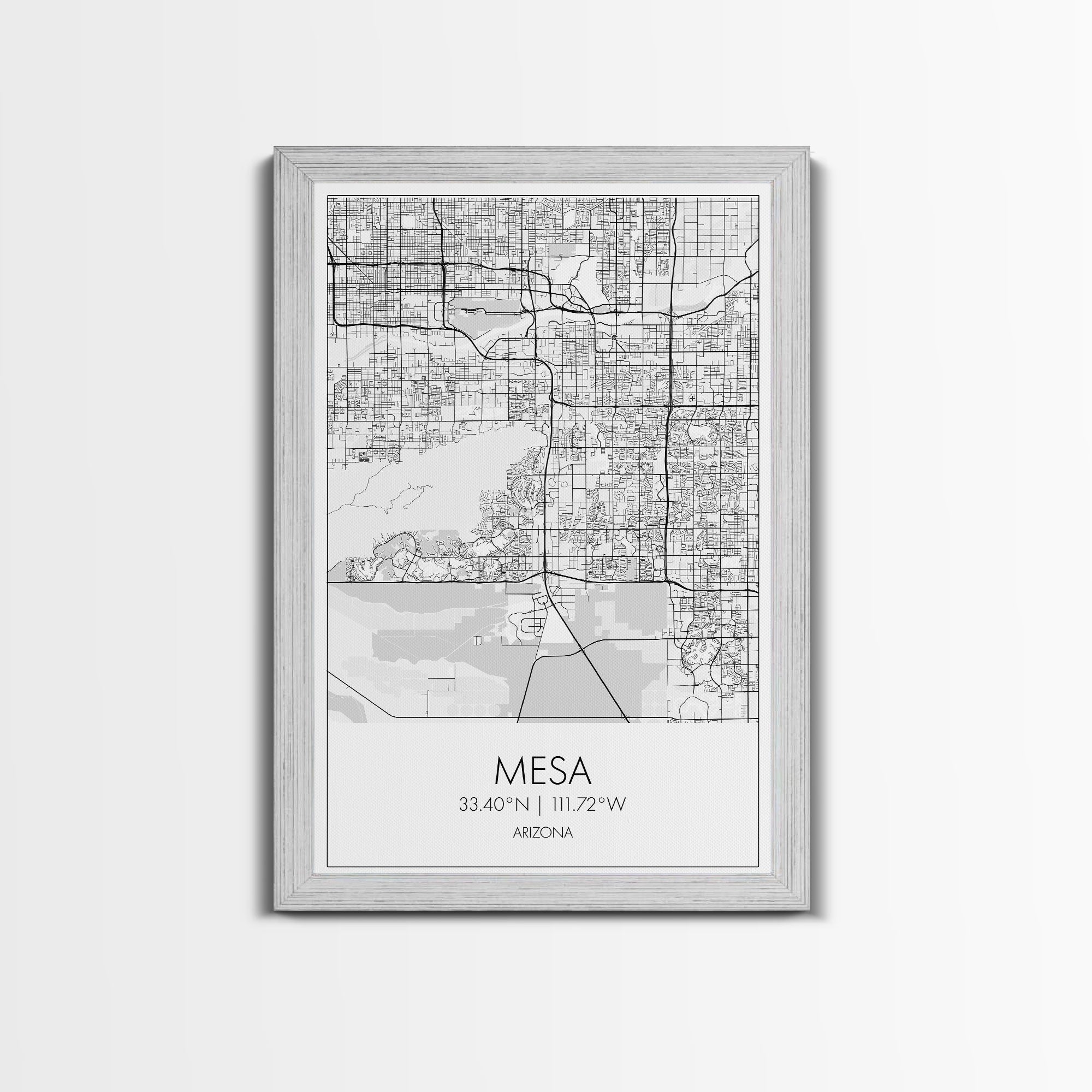 Mesa Street Map, Arizona Map, City Map Art, Modern Art, Wall Art, Canvas Print, Travel Wall Print, Bedroom Wall Art, Gift For Women