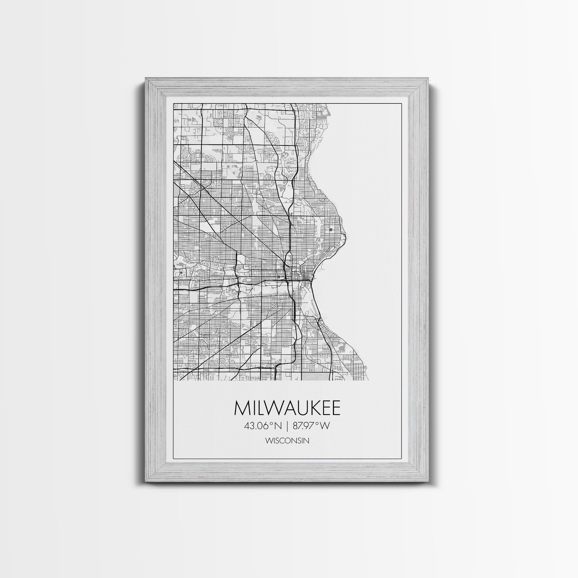 Milwaukee Street Map, Wisconsin Map, City Map Art, Modern Art, Wall Art, Canvas Print, Bedroom Prints, Travel Wall Décor, Friend Gift