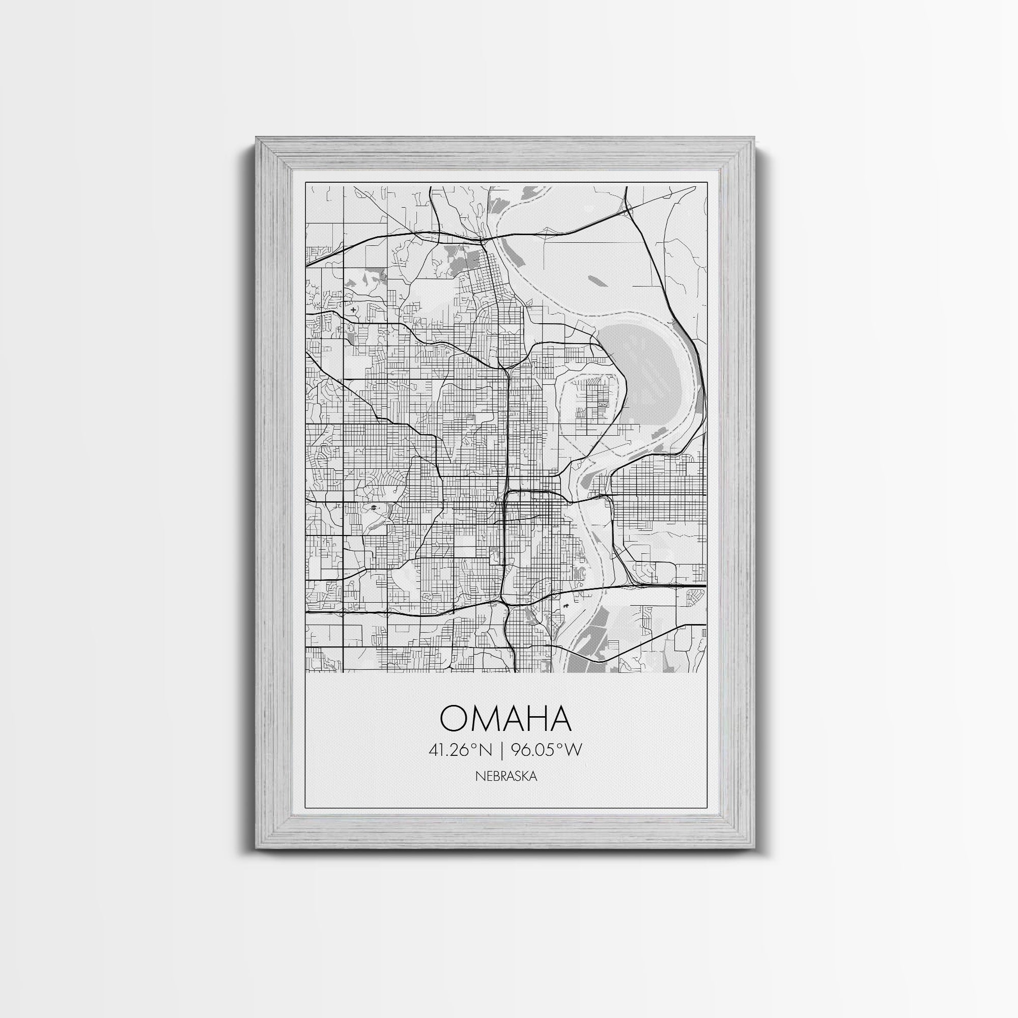 Omaha Street Map, Nebraska Map, City Map Art, Modern Art, Wall Art, Canvas Print, Living Room Wall Art, Travel Gifts For Men, Travel Art