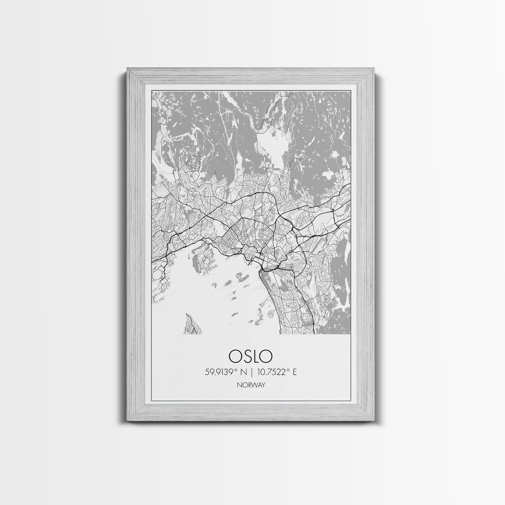 Oslo Street Map, Norway Map, Europe City Map Art, Modern Art, Wall Art, Canvas Print, Bedroom Art, Travelling Gifts, Travel Wall Décor