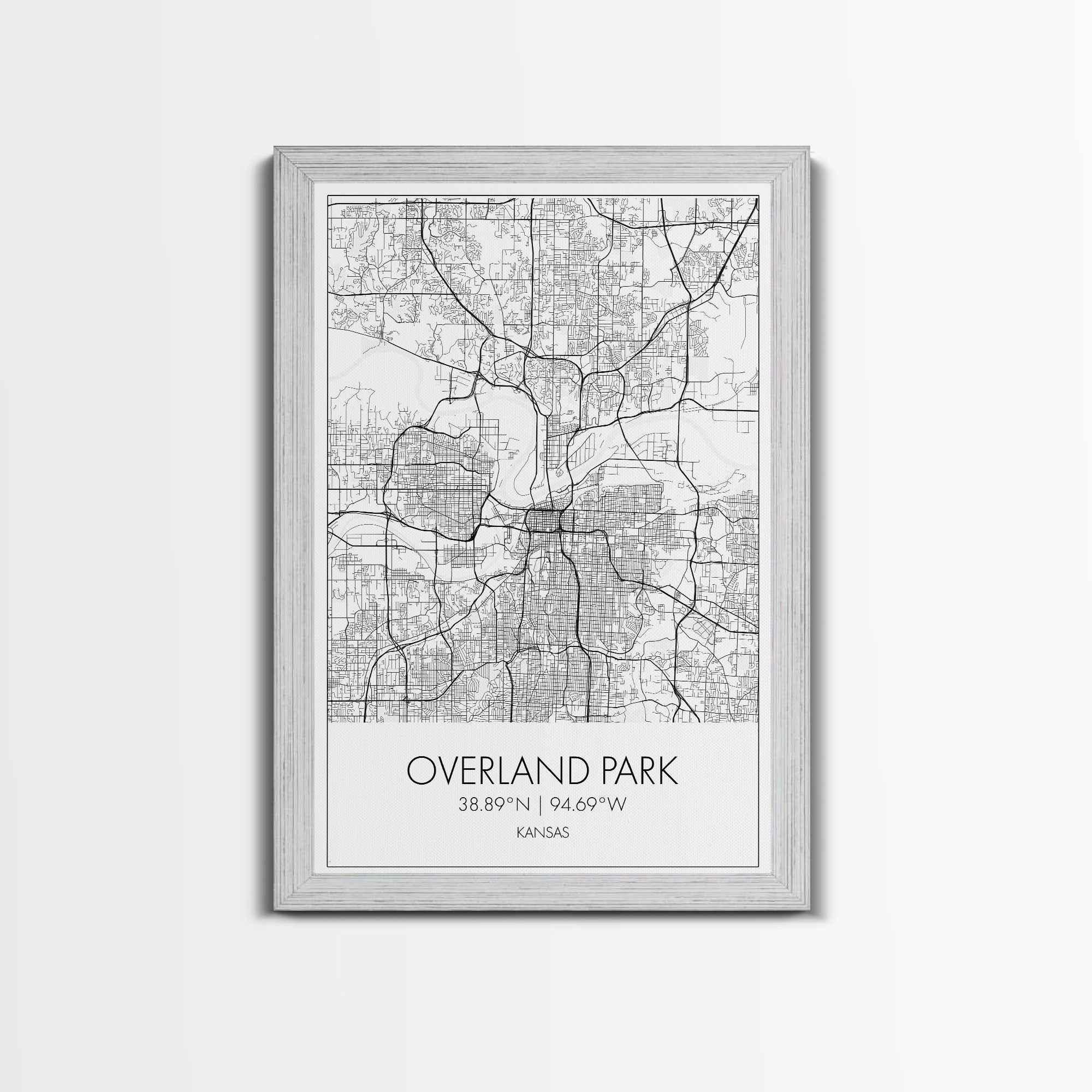 Overland Park Street Map, Kansas Map, City Map Art, Modern Art, Wall Art, Canvas Print, Gift For Her, Bedroom Wall Art, Travel Wall Décor