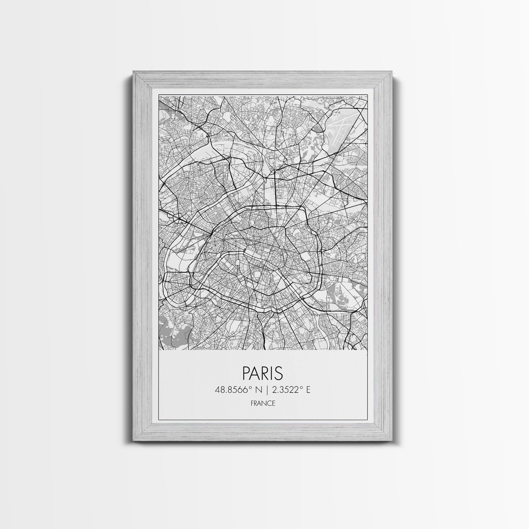 Paris Street Map, France Map, Europe City Map Art, Minimalist Art, Wall Art, Canvas Print, Bedroom Art, Gift For Traveler, Travel Wall Print