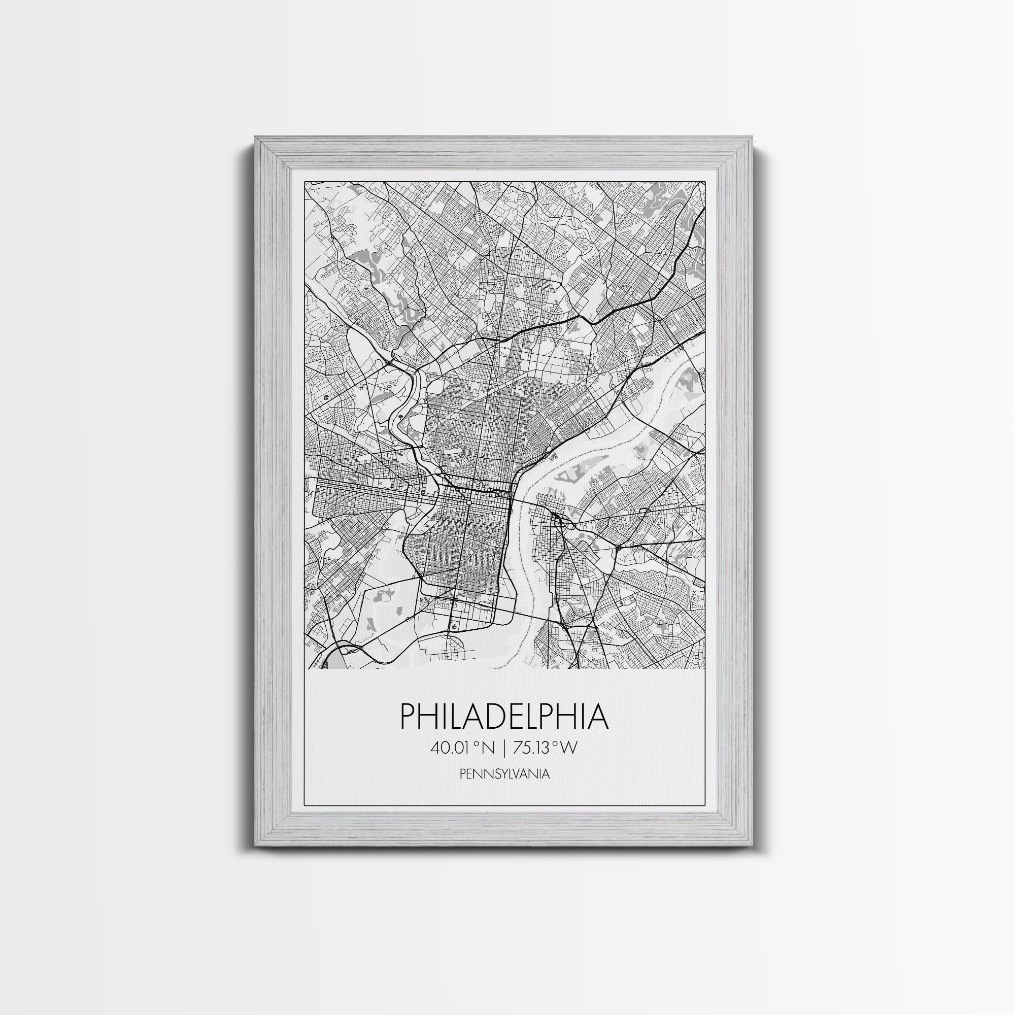 Philadelphia Street Map, Pennsylvania Map, City Map Art, Minimalist Art, Wall Art, Canvas Print, Bedroom Print, Gift For Him, Travel Print