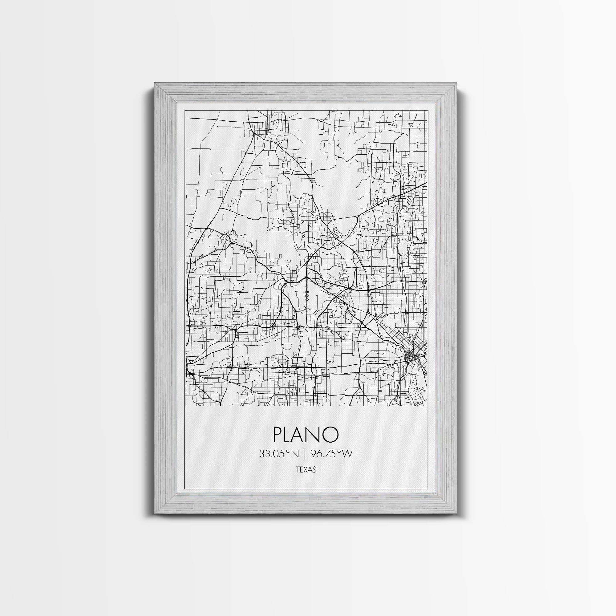 Plano Street Map, Texas Map, City Map Art, Minimalist Art, Wall Art, Canvas Print, Wall Art Prints, Travelling Gift, Living Room Décor