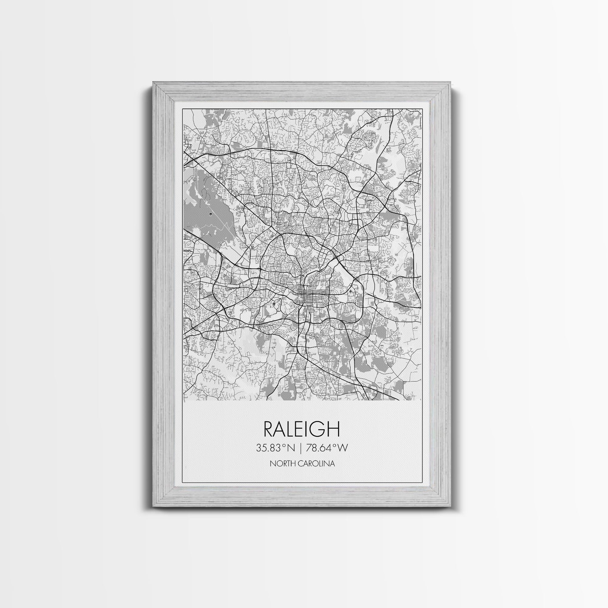 Raleigh Street Map, North Carolina Map, City Map Art, Minimalist Art, Wall Art, Canvas Print, Travel Lover Gift, Bedroom Wall Art