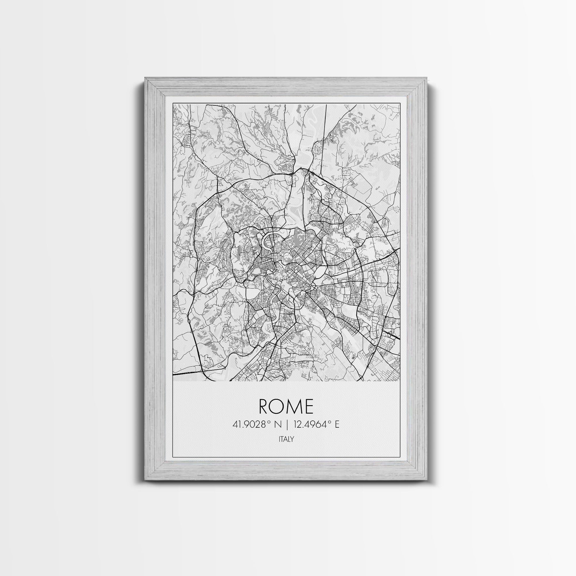 Rome Street Map, Italy Map, Europe City Map Art, Minimalist Art, Wall Art, Canvas Print, Girl Room Décor, Housewarming Gift, Travel Wall Art