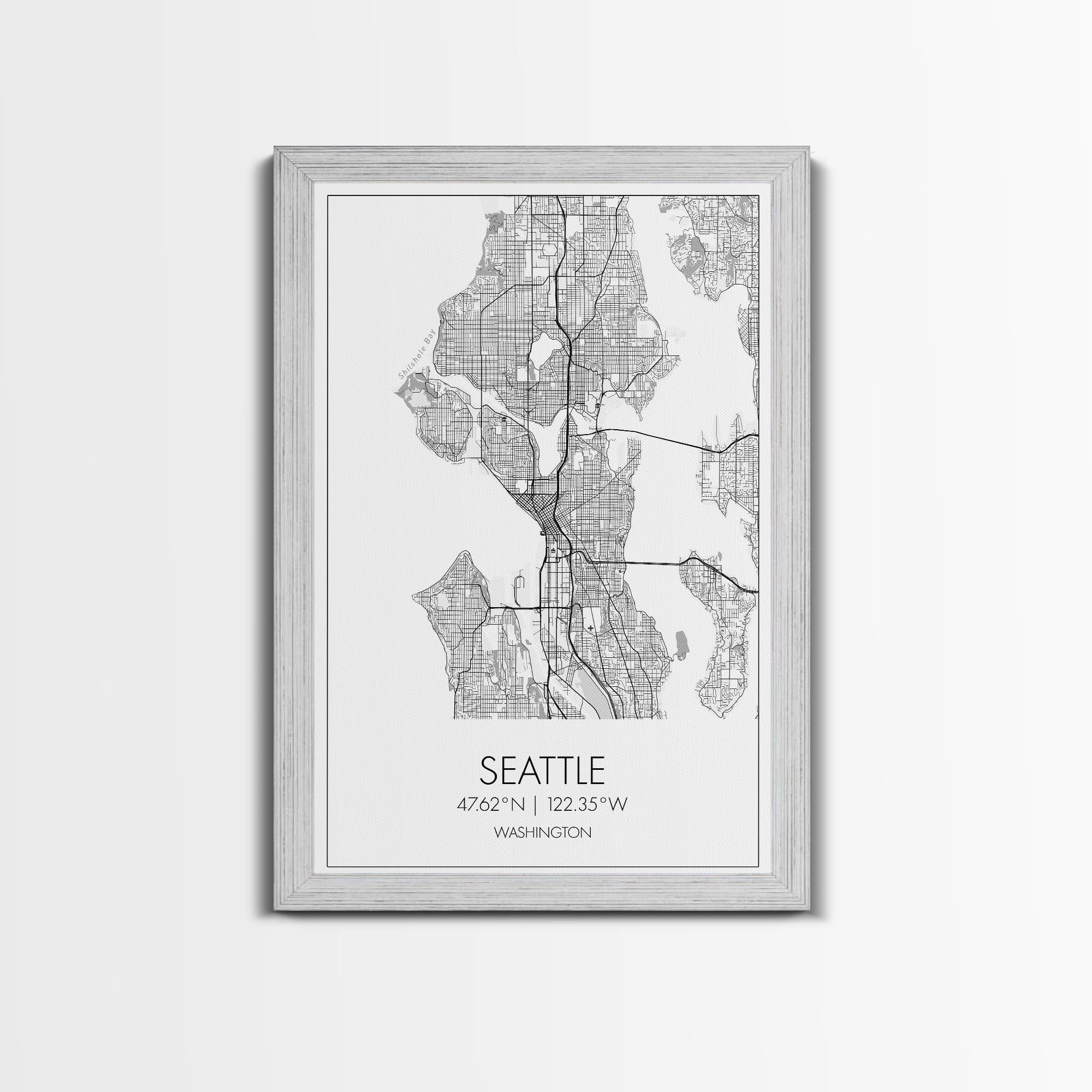 Seattle Street Map, Washington Map, City Map Print, Minimalist Art, Wall Art, Canvas Print, Unique Wall Décor, Anniversary Gift, Travel Art