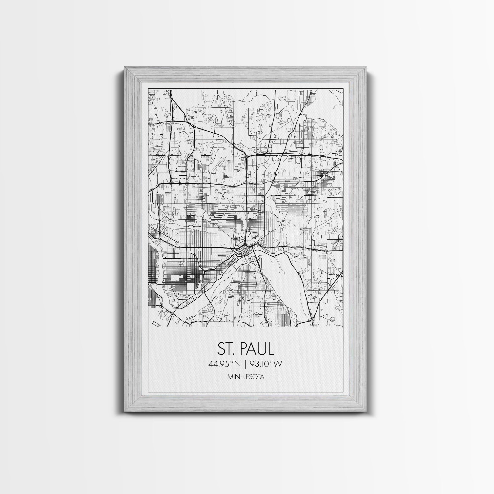 St Paul Street Map, Minnesota Map, City Map Print, Modern Wall Art, Wall Art, Canvas Print, Bedroom Wall Art, Traveler Gift, Travel Wall Art