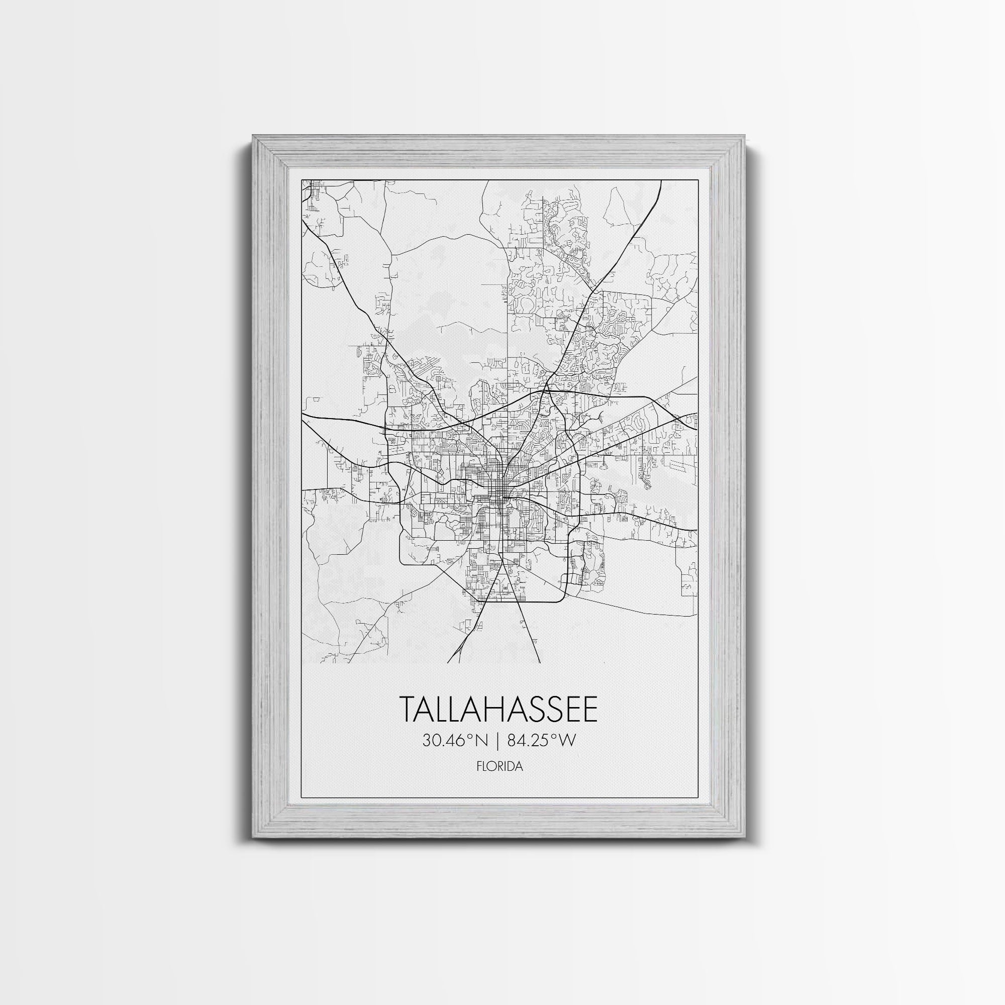 Tallahassee Street Map, Florida Map, City Map Print, Modern Wall Art, Wall Art, Canvas Print, Wall Art Canvas, Gift For Women, Travel Print