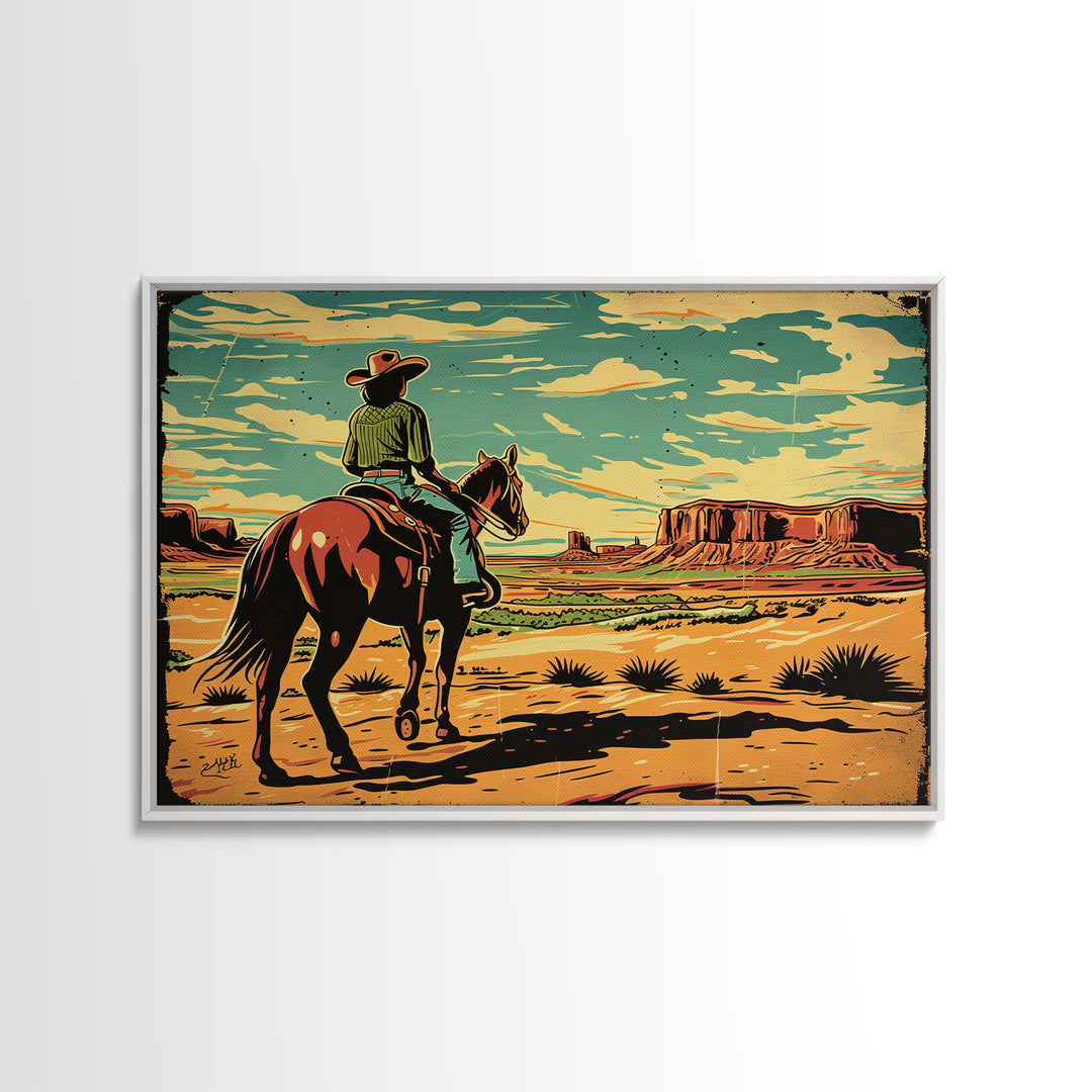 The Cowgirl | Wild West Pop Art | Framed Canvas Print Or Metal Print | Wood Framed Art | Western Decor, Wild West Art, Southwest Home Decor