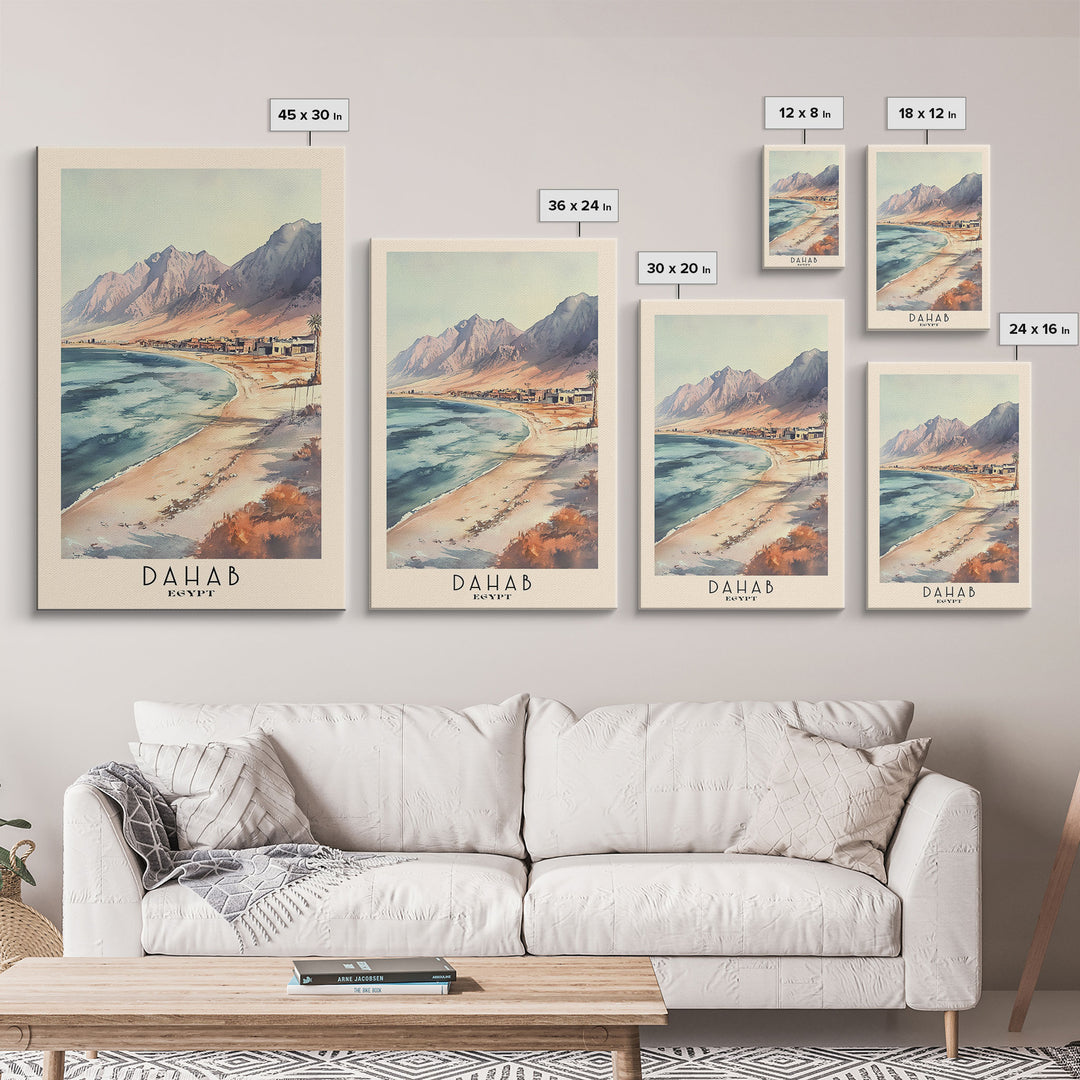 Dahab, Egypt Watercolor Print, Vacation Gift, Egypt Wall Art, Beach Painting, Beach Decor, Beach Or Lakehouse Art