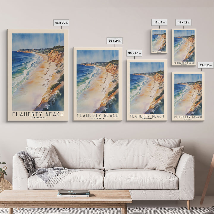 Flaherty Beach, Australia Watercolor Print, Vacation Gift, Australia Wall Art, Beach Painting, Beach Decor, Large Wall Art, Wood Frame Art