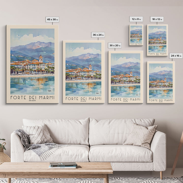 Forte dei Marmi, Italy Watercolor Print, Vacation Gift, Italy Wall Art, Vacation Wall Art, Vacatation Memories, Beach Decor, Beach Or Lakehouse Art