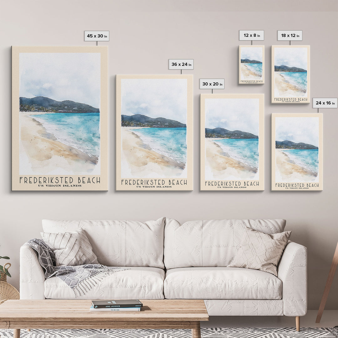 Frederiksted Beach, US Virgin islands Watercolor Beach Print, Vacation Gift, US Virgin islands Wall Art, Beach Painting, Beach Decor, Beach Painting