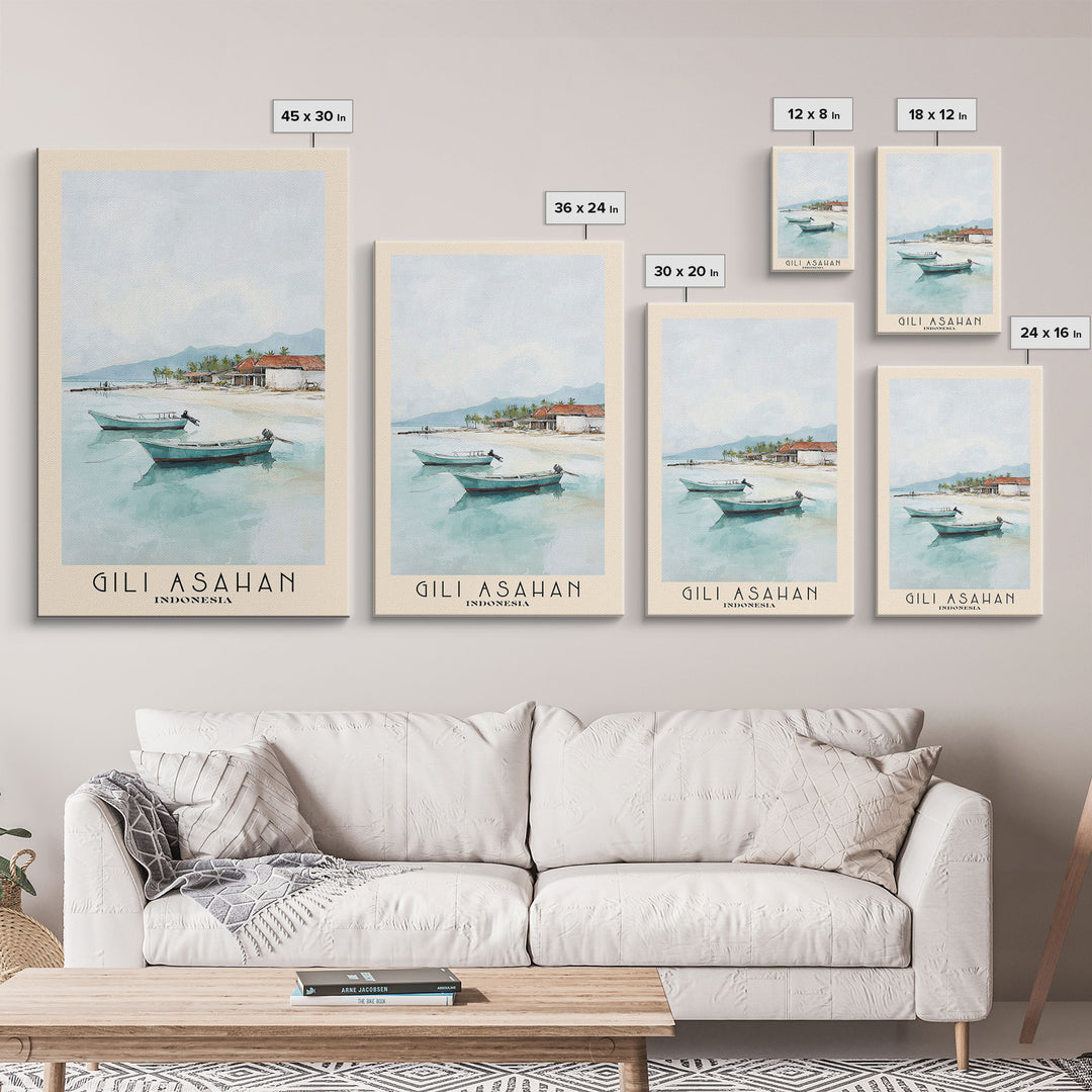 Gili Asahan, Indonesia Watercolor Print, Vacation Gift, Indonesia Wall Art, Beach Painting, Beach Decor, Beach Or Lakehouse Art