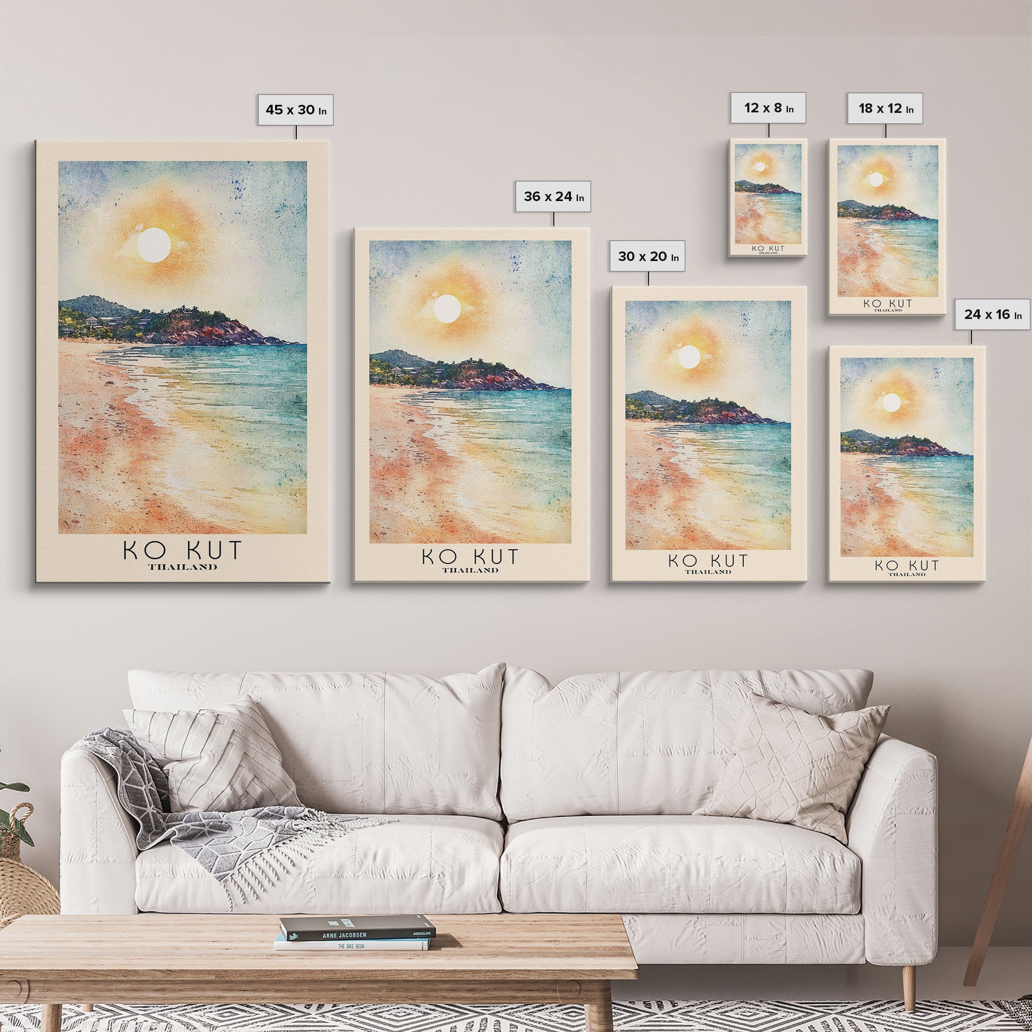 Ko Kut, Thailand Watercolor Print, Vacation Gift, Thailand Wall Art, Beach Painting, Beach Decor, Beach Or Lakehouse Art