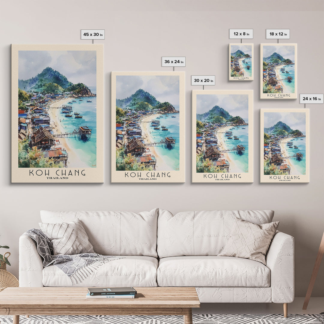 Koh Chang, Thailand Watercolor Print, Vacation Gift, Thailand Wall Art, Vacation Wall Art, Vacatation Memories, Beach Decor, Beach Or Lakehouse Art