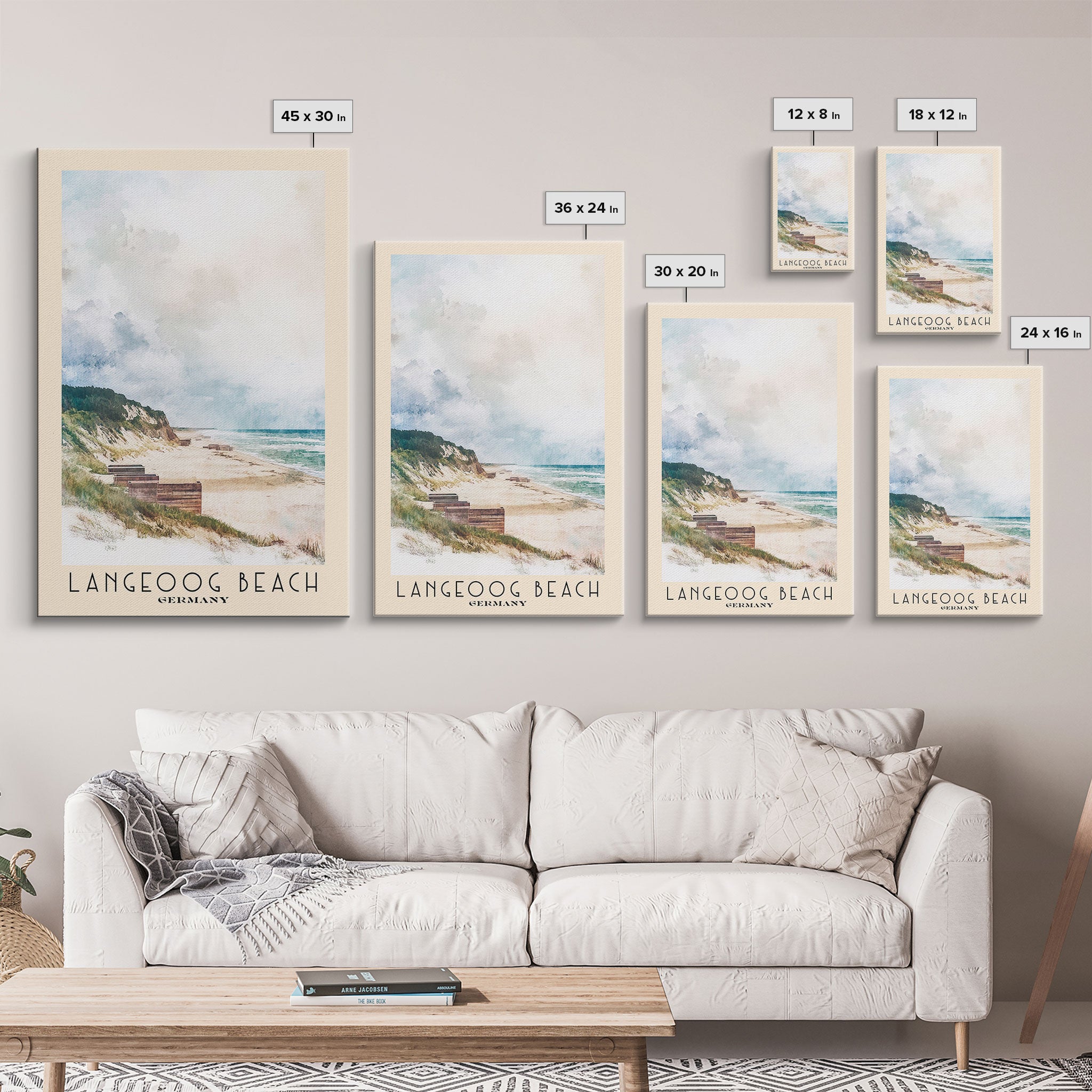 Langeoog Beach, Germany Watercolor Beach Print, Vacation Gift, Germany Wall Art, Beach Painting, Beach Decor, Beach Painting