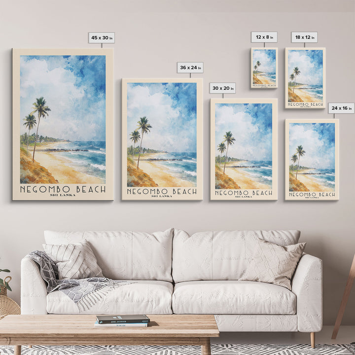 Negombo beach, Sri Lanka Watercolor Print, Vacation Gift, Sri Lanka Wall Art, Beach Painting, Beach Decor, Beach Or Lakehouse Art