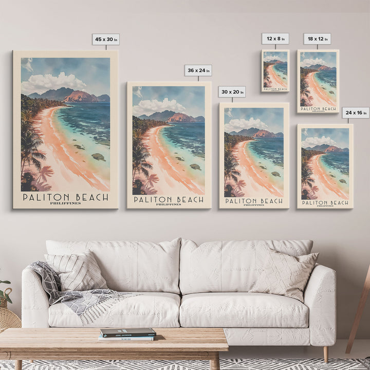 Paliton Beach, Philippines Watercolor Beach Print, Vacation Gift, Philippines Wall Art, Beach Painting, Beach Decor, Beach Painting