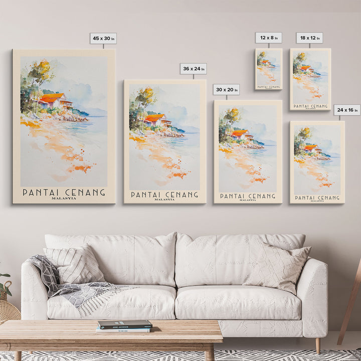 Pantai Cenang, Malasyia Watercolor Beach Print, Vacation Gift, Malasyia Wall Art, Beach Painting, Beach Decor, Beach Painting