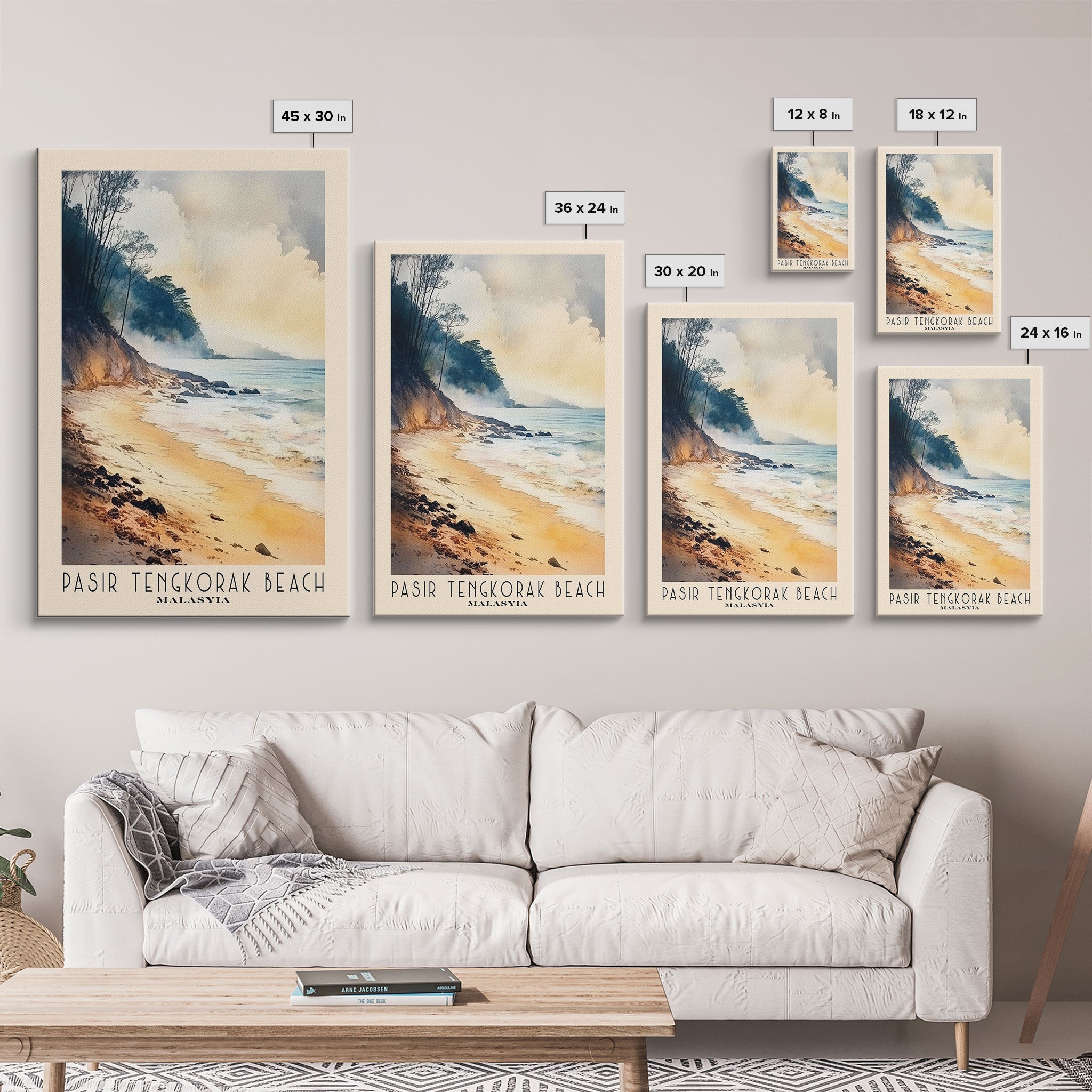 Pasir Tengkorak Beach, Malasyia Watercolor Print, Vacation Gift, Malasyia Wall Art, Vacation Wall Art, Vacatation Memories, Beach Decor, Beach Or Lakehouse Art