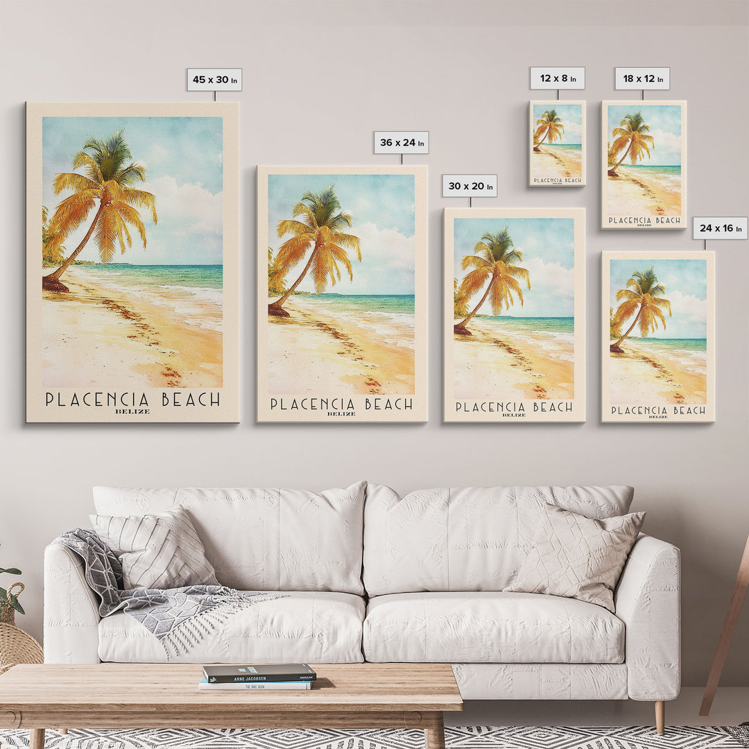 Placencia Beach, Belize Watercolor Print, Vacation Gift, Belize Wall Art, Beach Painting, Beach Decor, Beach Or Lakehouse Art