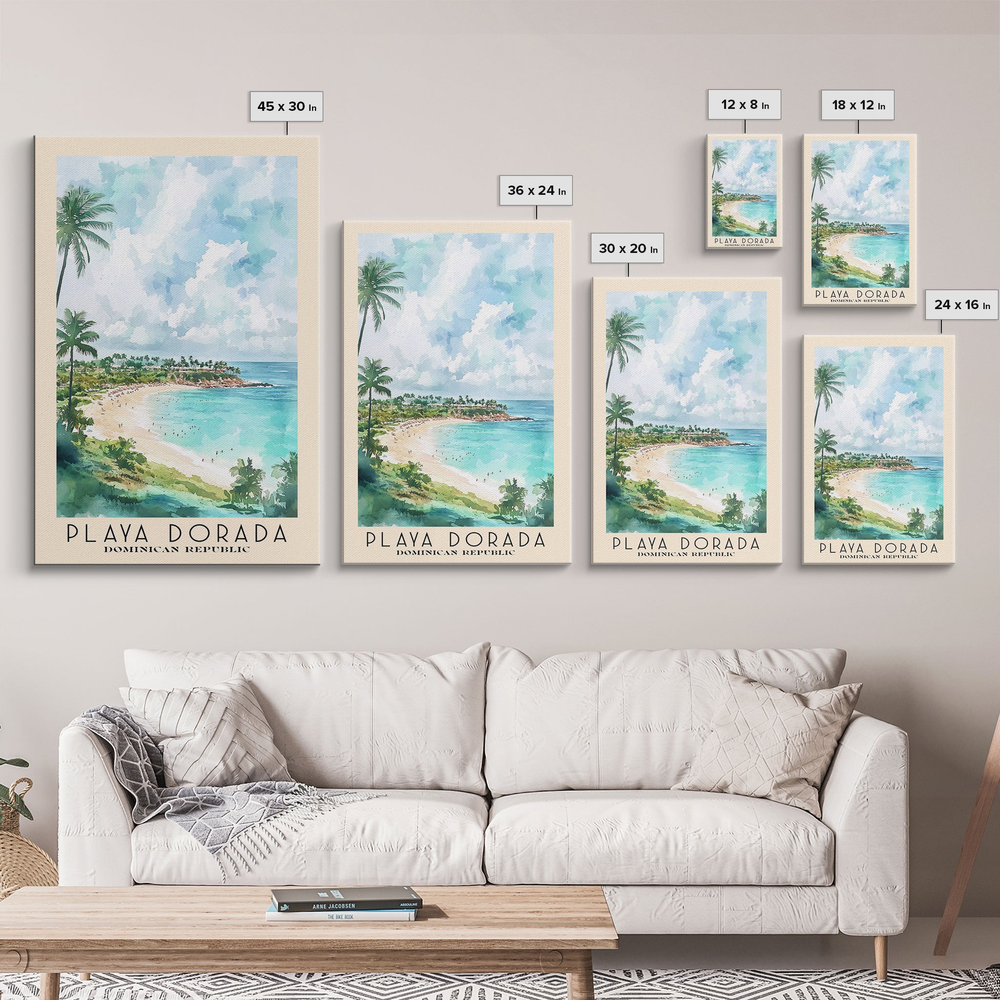 Playa Dorada, Dominican Republic Watercolor Print, Vacation Gift, Dominican Republic Wall Art, Beach Painting, Beach Decor, Beach Or Lakehouse Art