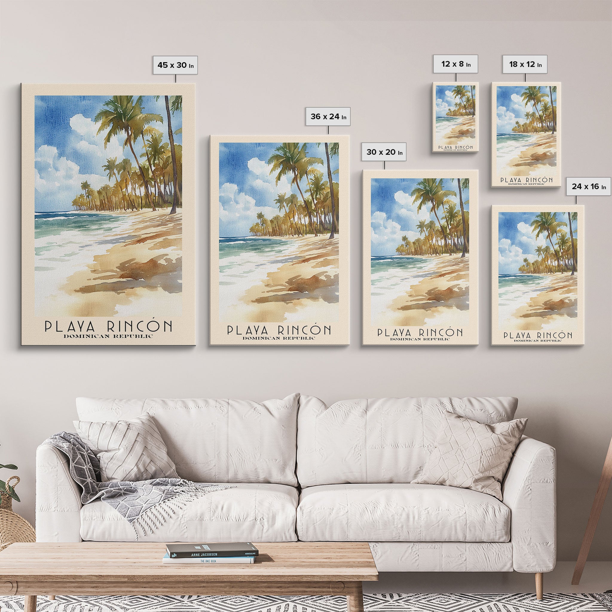 Playa Rincón, Dominican Republic Watercolor Print, Vacation Gift, Dominican Republic Wall Art, Vacation Wall Art, Vacatation Memories, Beach Decor, Beach Or Lakehouse Art