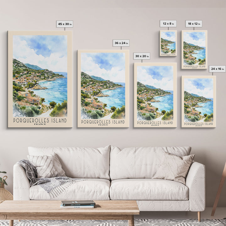 Porquerolles Island, France Watercolor Print, Vacation Gift, France Wall Art, Vacation Wall Art, Vacatation Memories, Beach Decor, Beach Or Lakehouse Art