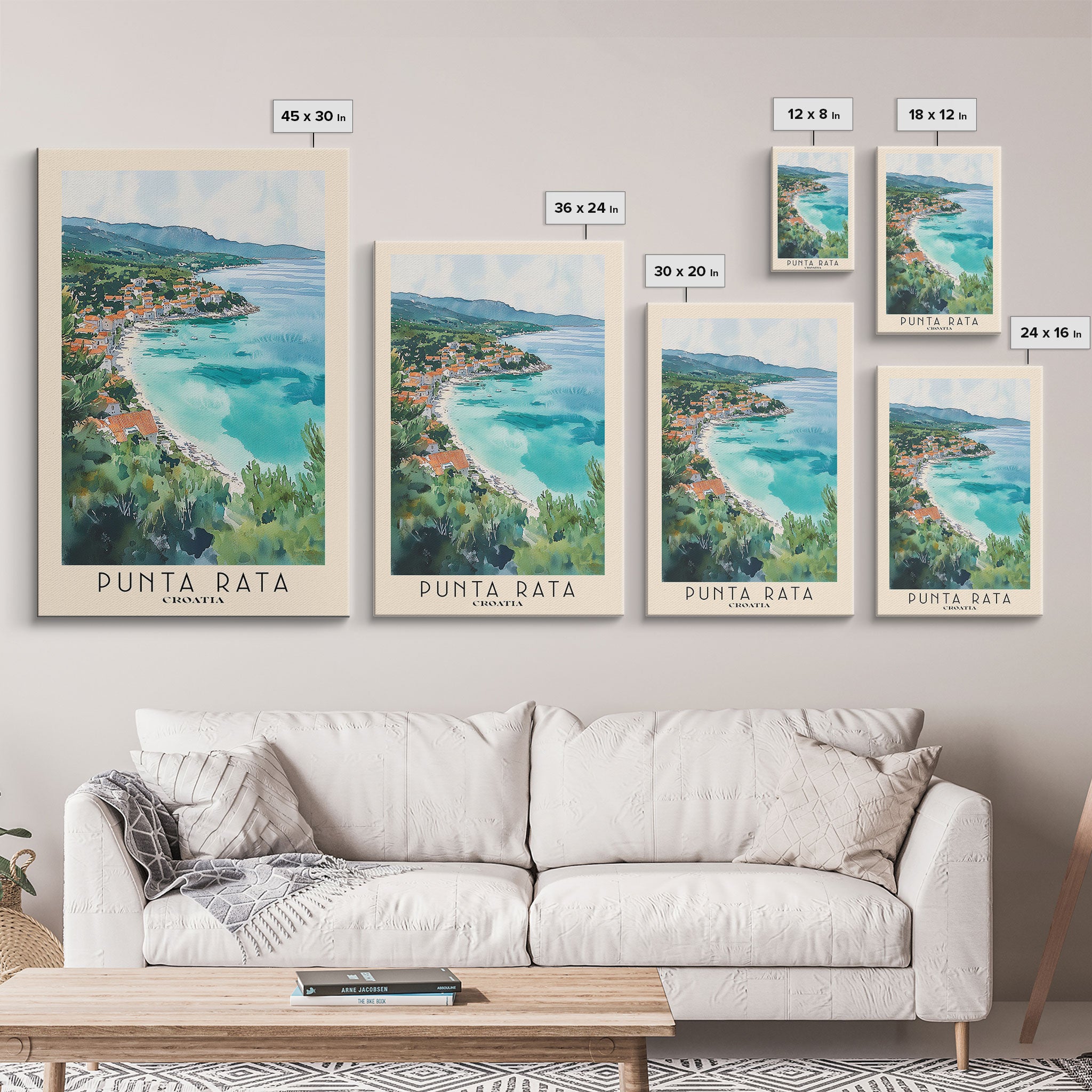 Punta Rata, Croatia Watercolor Print, Vacation Gift, Croatia Wall Art, Vacation Wall Art, Vacatation Memories, Beach Decor, Beach Or Lakehouse Art