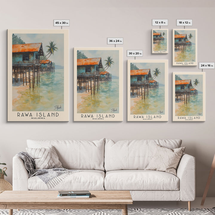 Rawa Island, Malaysia Watercolor Beach Print, Vacation Gift, Malaysia Wall Art, Beach Painting, Beach Decor, Beach Painting