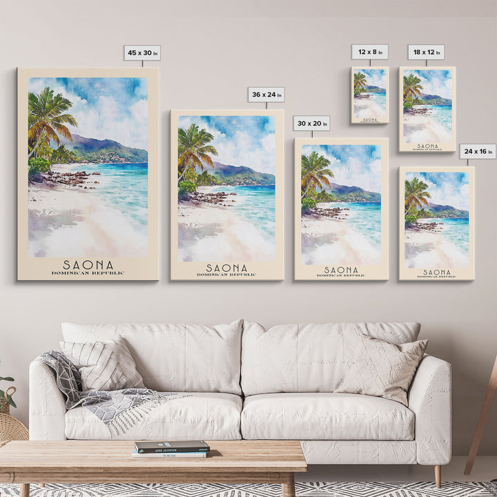 Saona, Dominican Republic Watercolor Print, Vacation Gift, Dominican Republic Wall Art, Vacation Wall Art, Vacatation Memories, Beach Decor, Beach Or Lakehouse Art