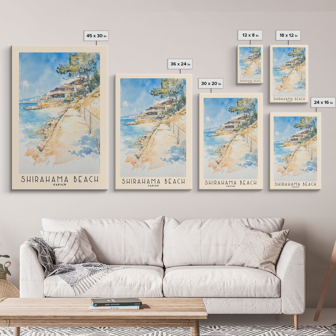 Shirahama Beach, Japan Watercolor Print, Vacation Gift, Japan Wall Art, Beach Painting, Beach Decor, Beach Or Lakehouse Art