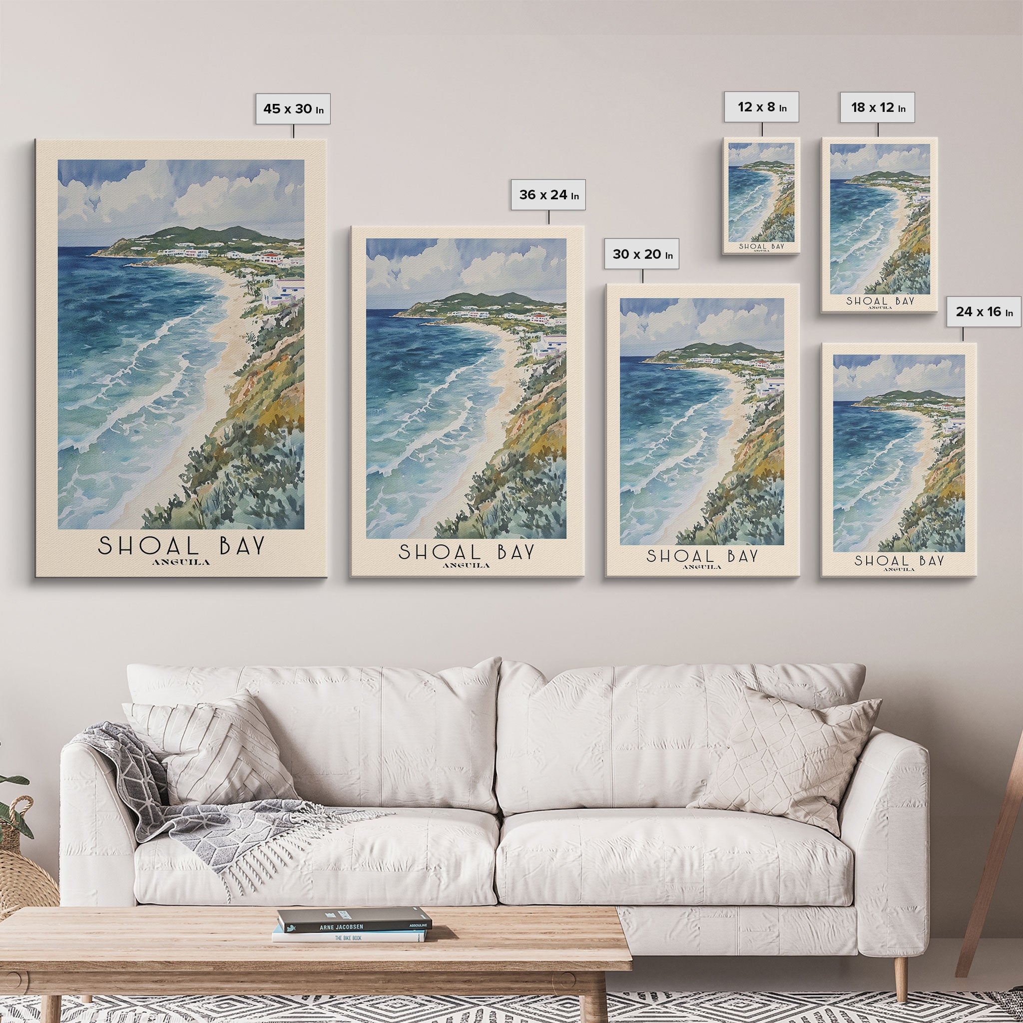 Shoal Bay, Anguila Watercolor Beach Print, Vacation Gift, Anguila Wall Art, Beach Painting, Beach Decor, Beach Painting