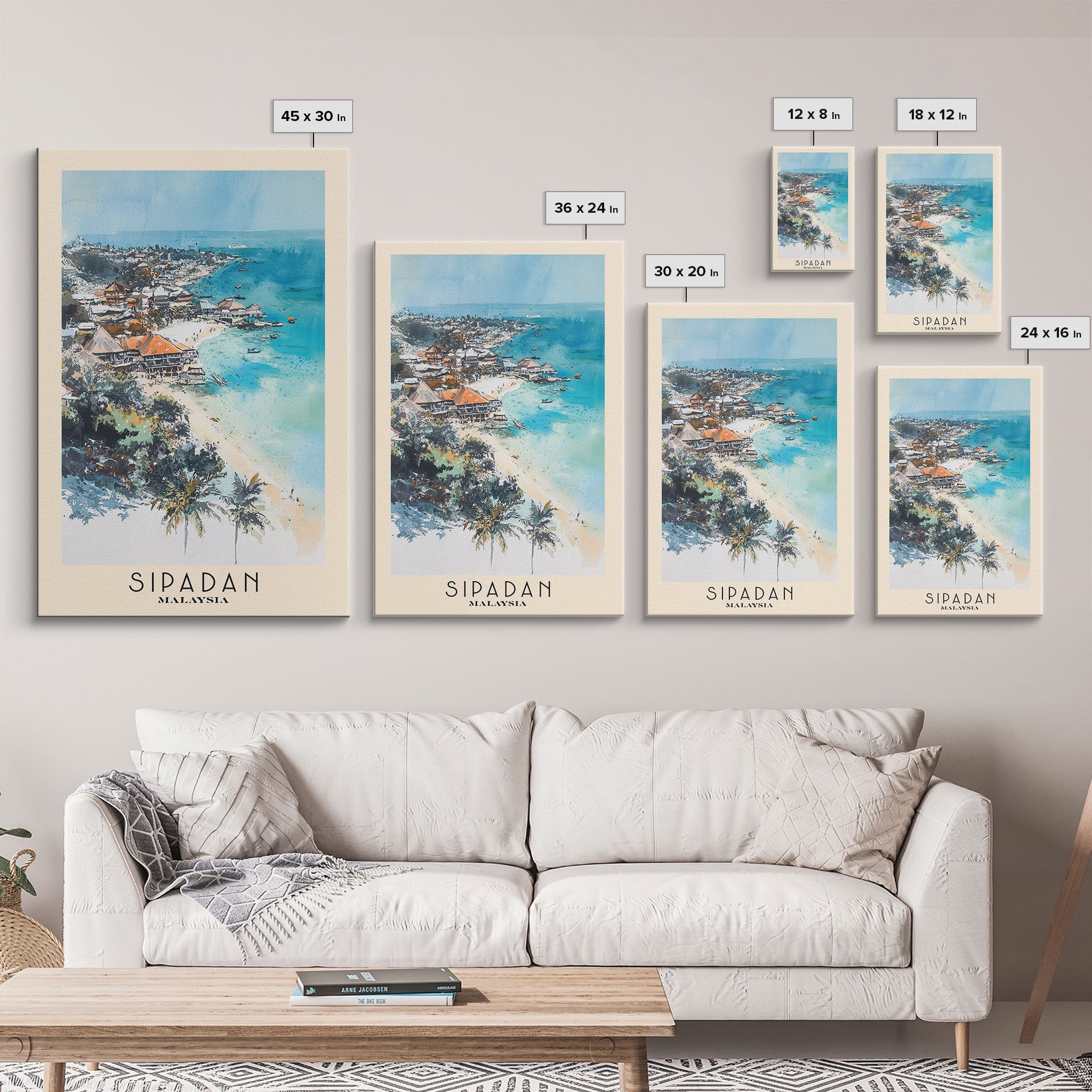 Sipadan, Malaysia Watercolor Print, Vacation Gift, Malaysia Wall Art, Vacation Wall Art, Vacatation Memories, Beach Decor, Beach Or Lakehouse Art