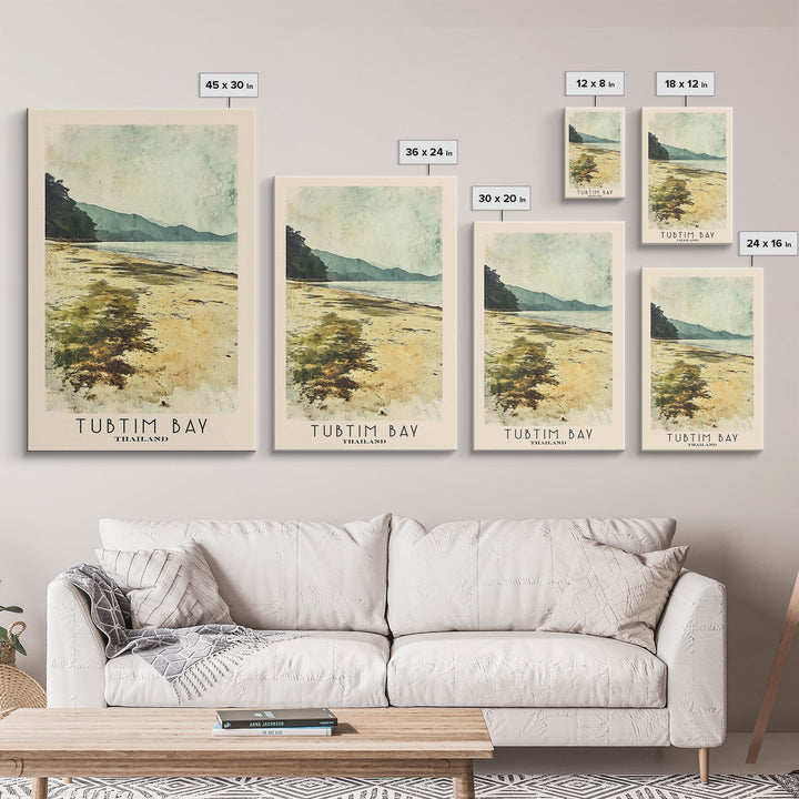 Tubtim Bay, Thailand Watercolor Beach Print, Vacation Gift, Thailand Wall Art, Beach Painting, Beach Decor, Beach Painting