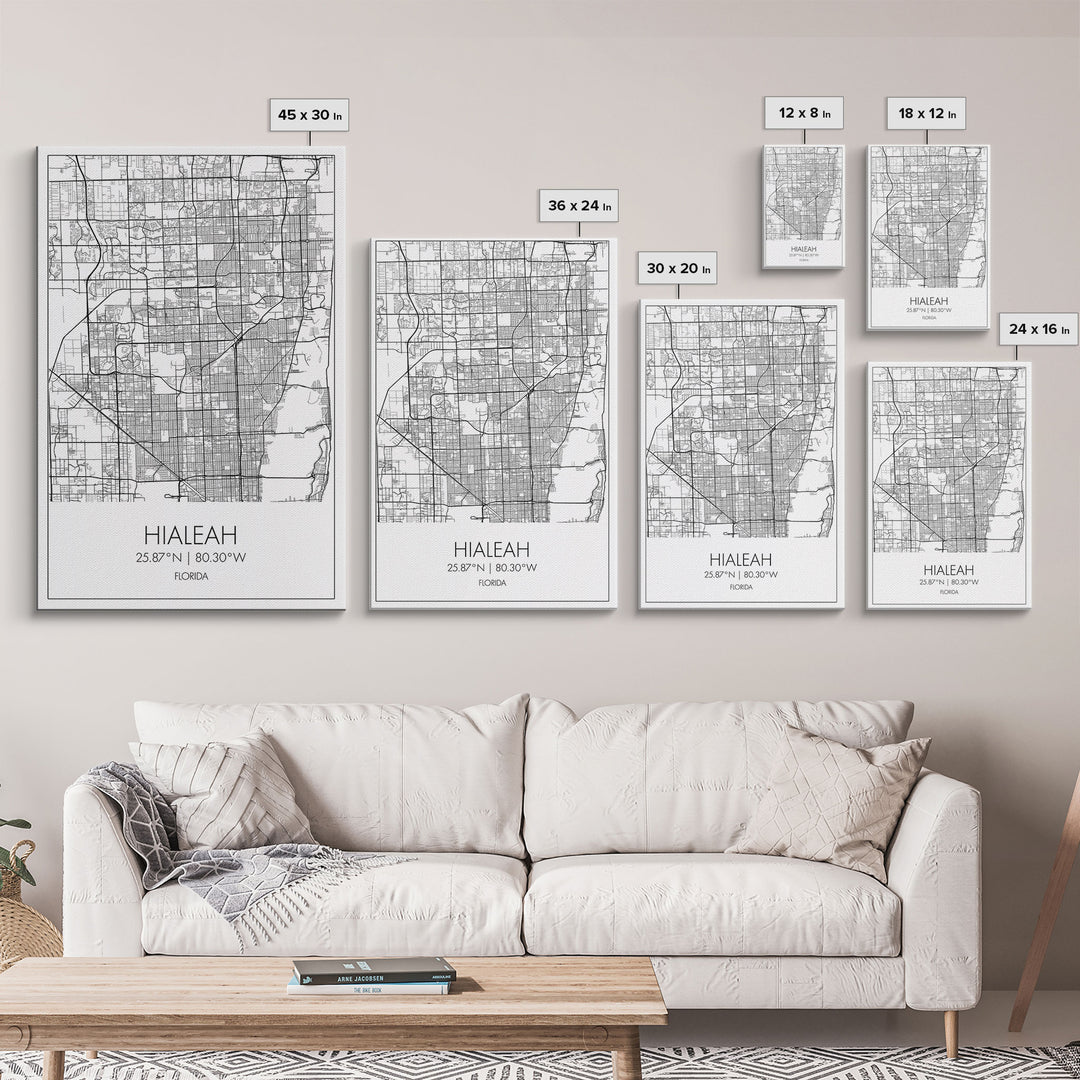 Hialeah Street Map, Nevada Map, City Map Art, Minimalist Wall Art, Wall Art, Canvas Print, Office Wall Art, Teen Gift, Travel Wall Print