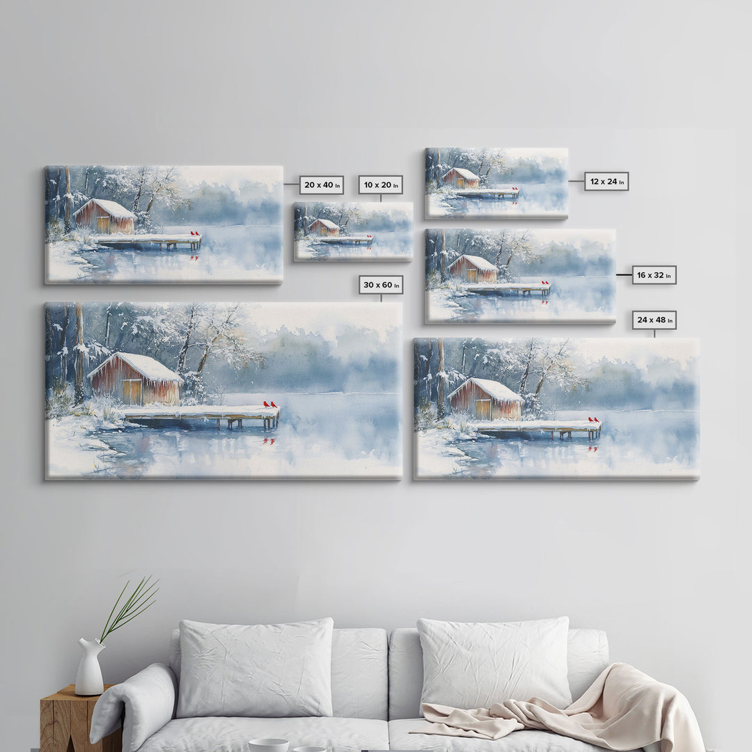 Winter Solitude - winter wall art, winter wonderland, watercolor Christmas, farmhouse Christmas decor, Christmas prints