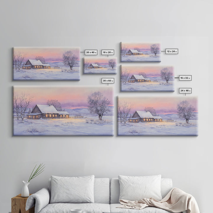 winter landscape art, canvas print, Christmas wall art, Christmas home decor, extra large Christmas decor, Christmas prints