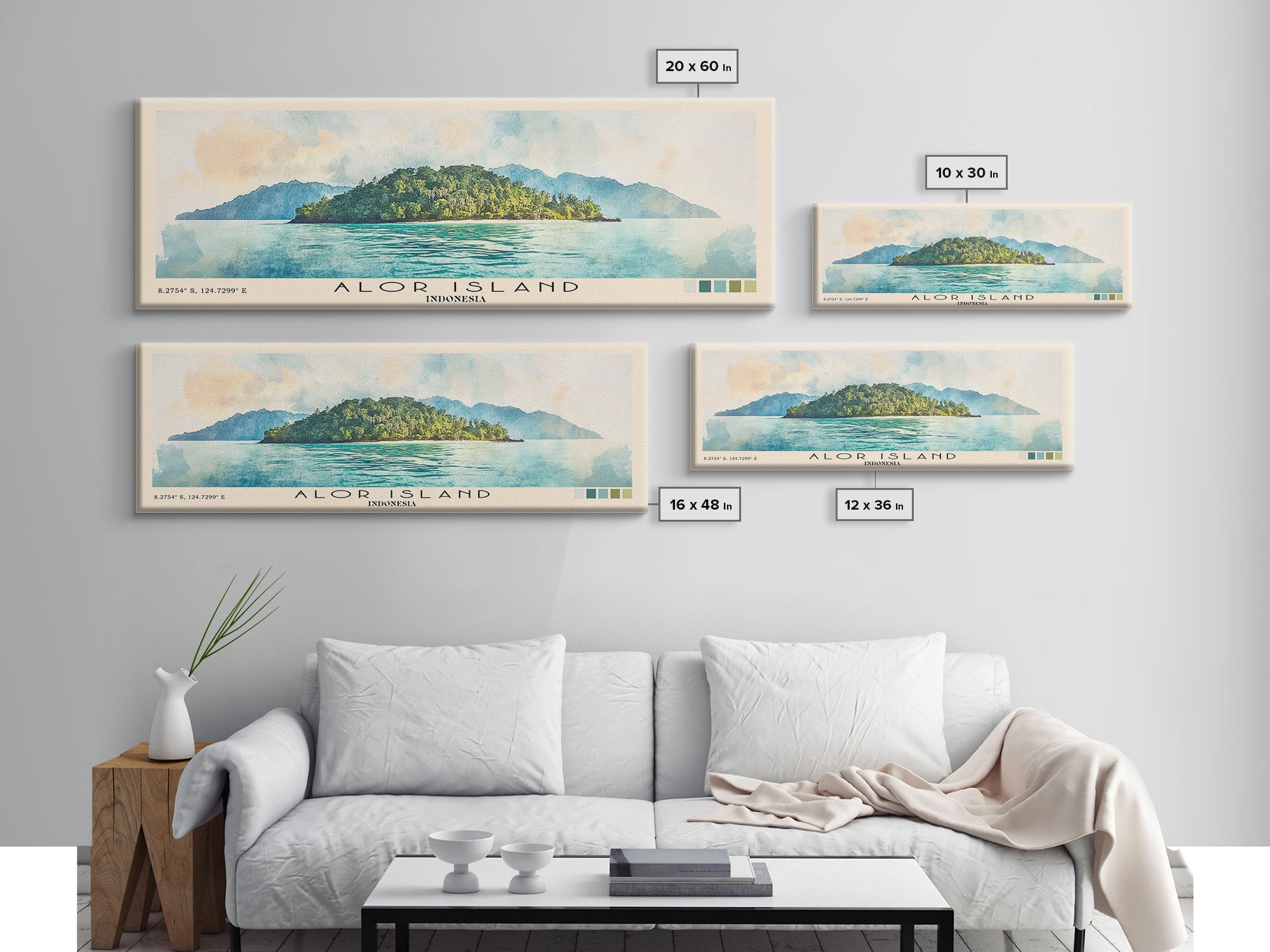 Alor Island, Indonesia Watercolor Print, Vacation Gift, Indonesia Wall Art, Beach Painting, Beach Decor, Beach Or Lakehouse Art